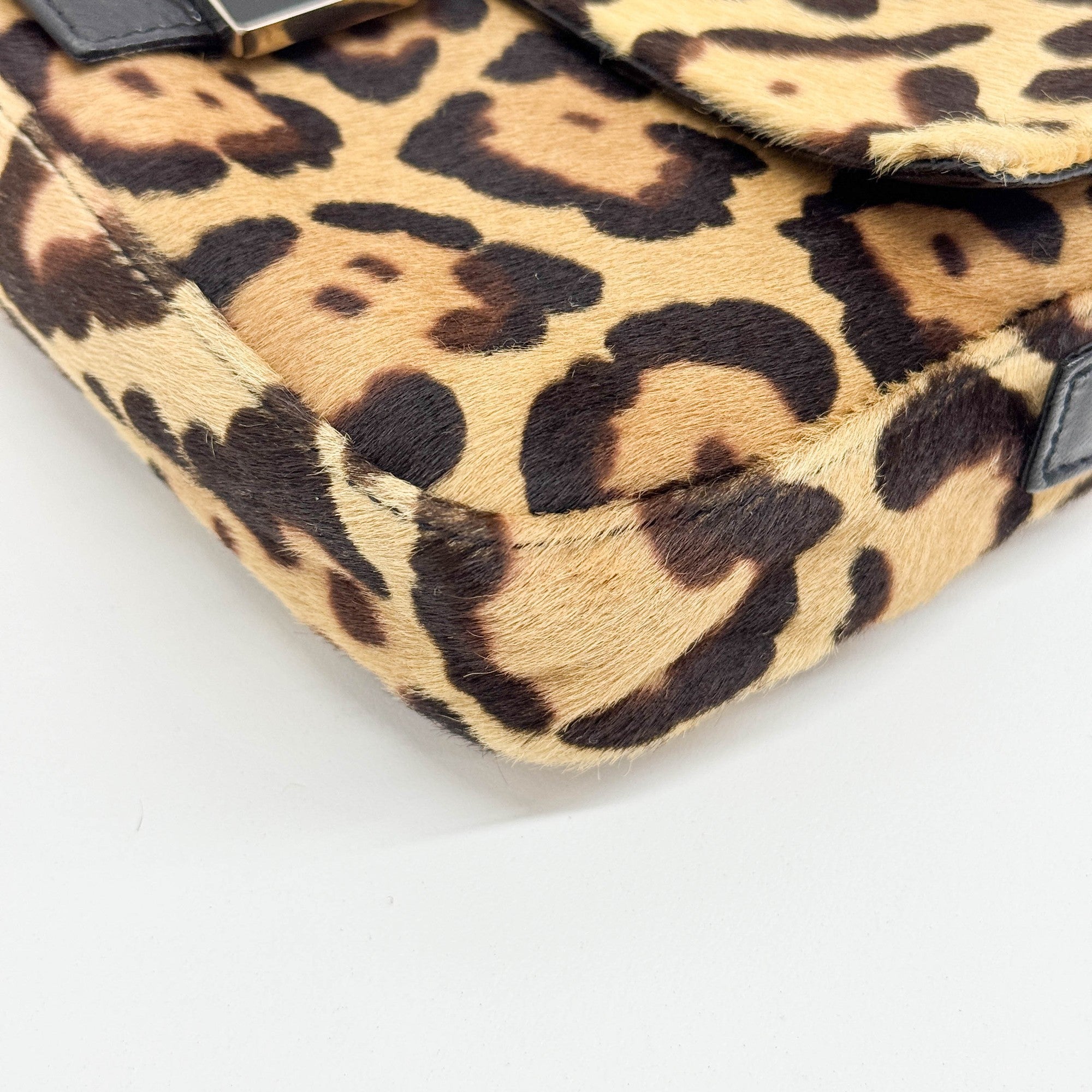 Baguette Brown Leopard Print Pony Hair Shoulder Bag