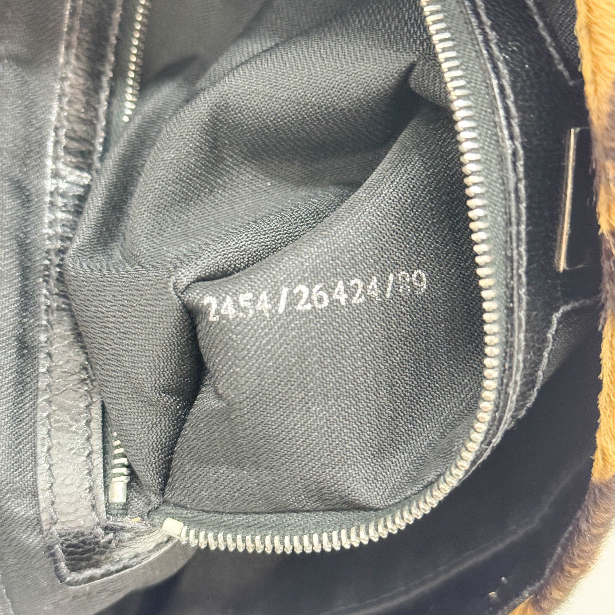 Baguette Brown Leopard Print Pony Hair Shoulder Bag