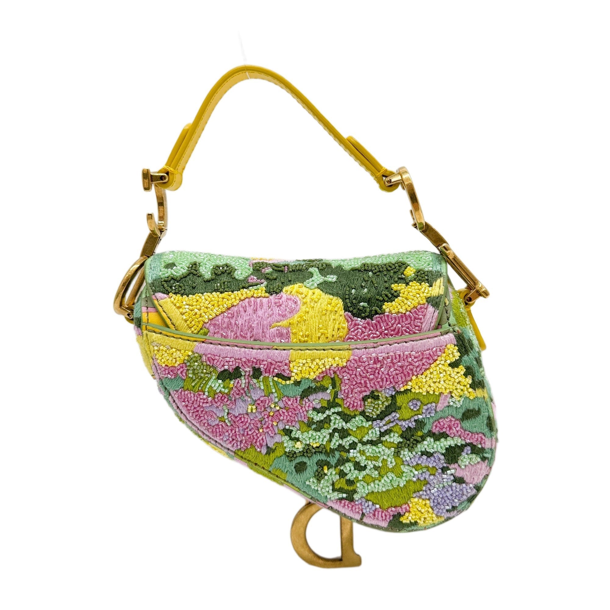 Nano Saddle Multicolor Canvas Beaded Two Way Bag