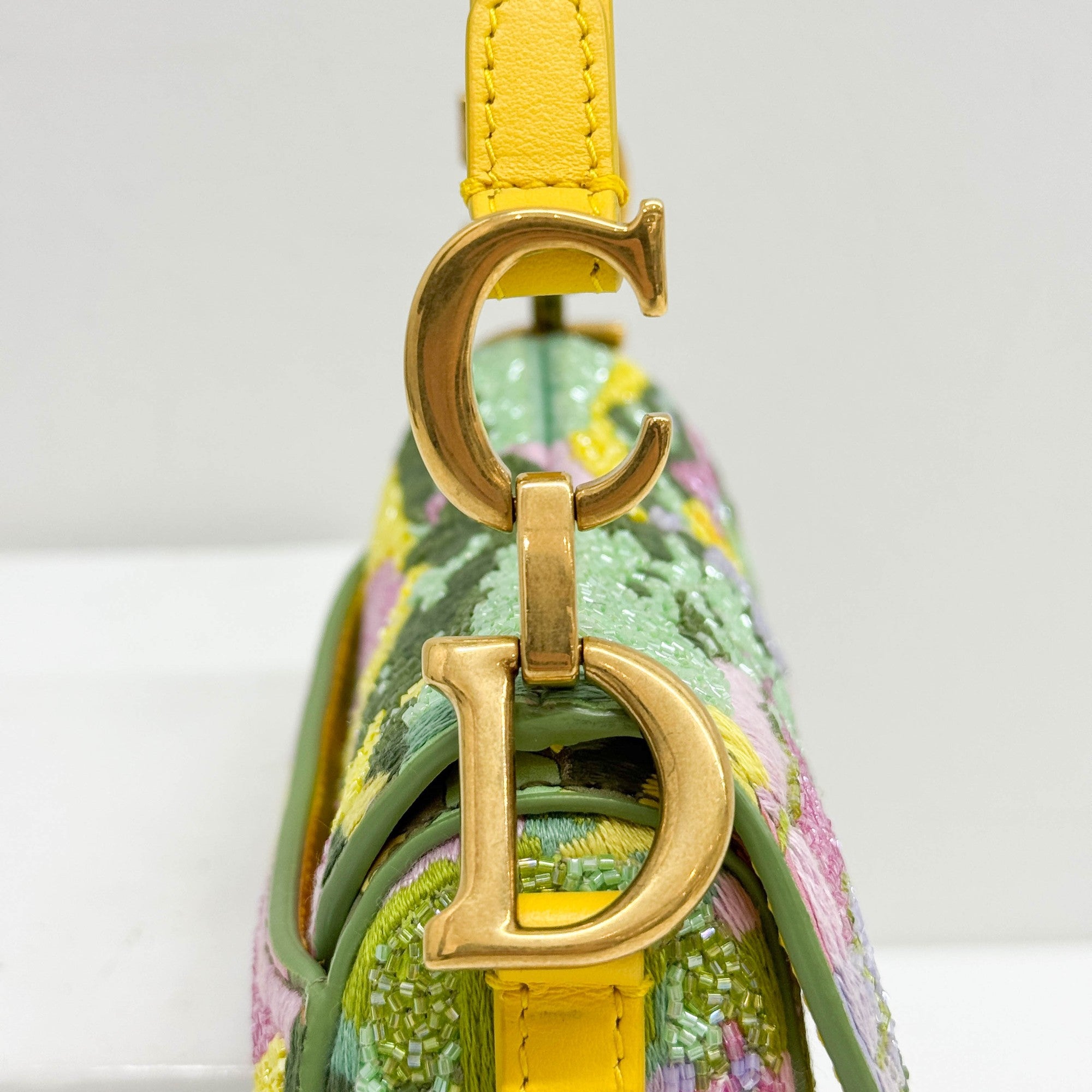 Nano Saddle Multicolor Canvas Beaded Two Way Bag