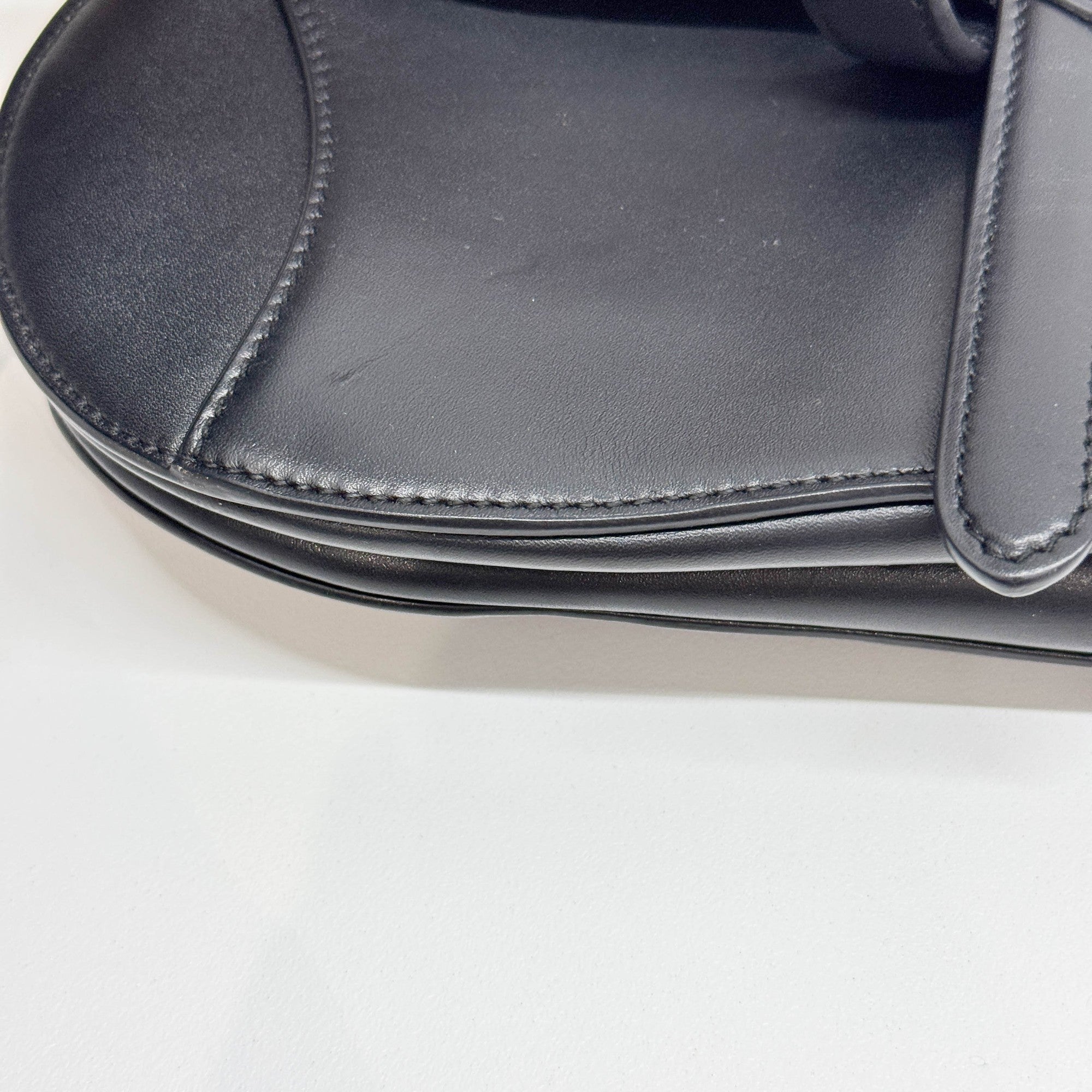 Mini Saddle Black Leather Hand Bag