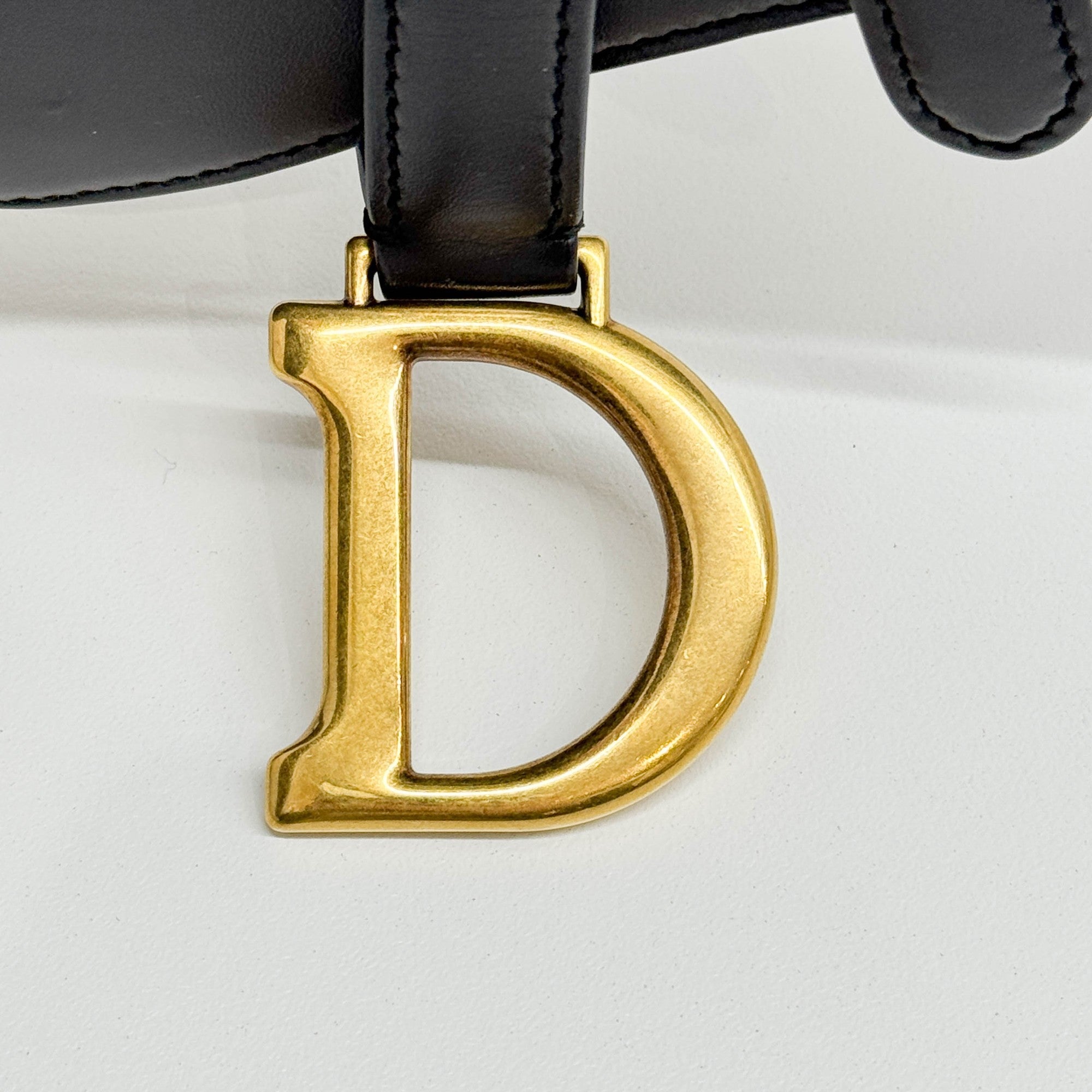 Mini Saddle Black Leather Hand Bag