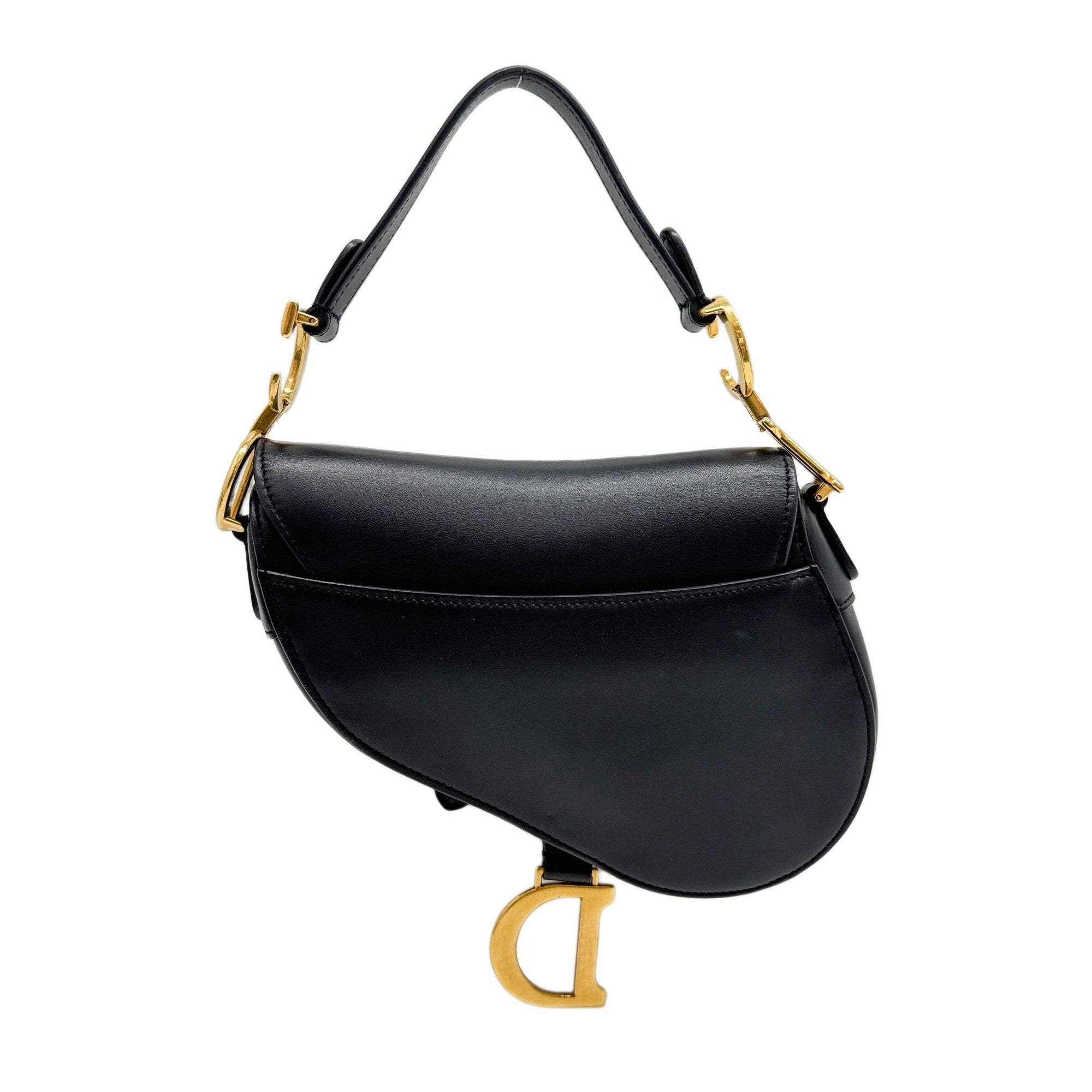 Mini Saddle Black Leather Hand Bag