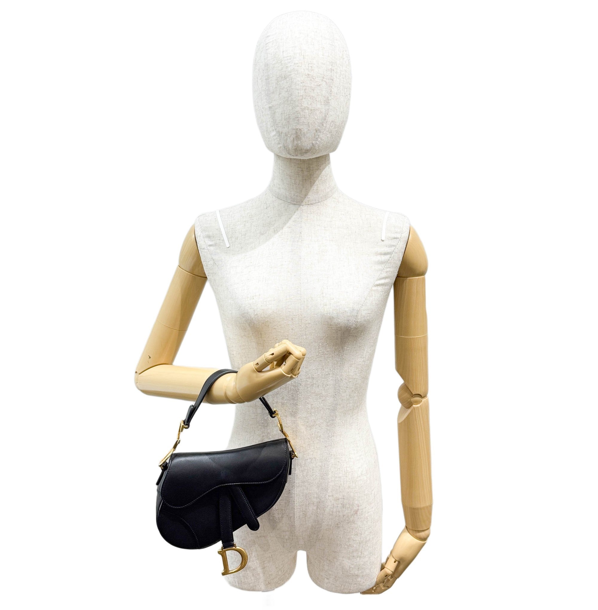Mini Saddle Black Leather Hand Bag