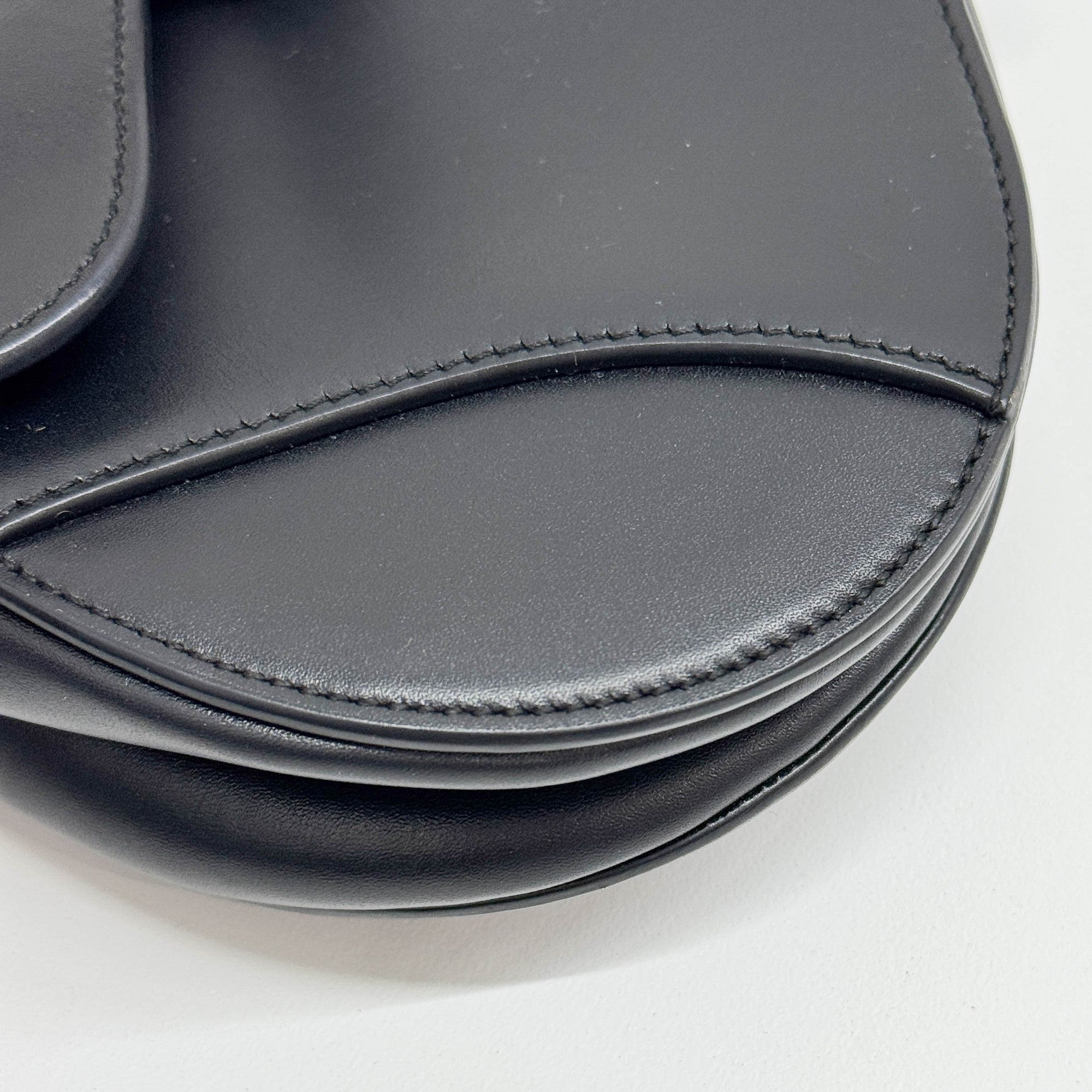 Mini Saddle Black Leather Hand Bag