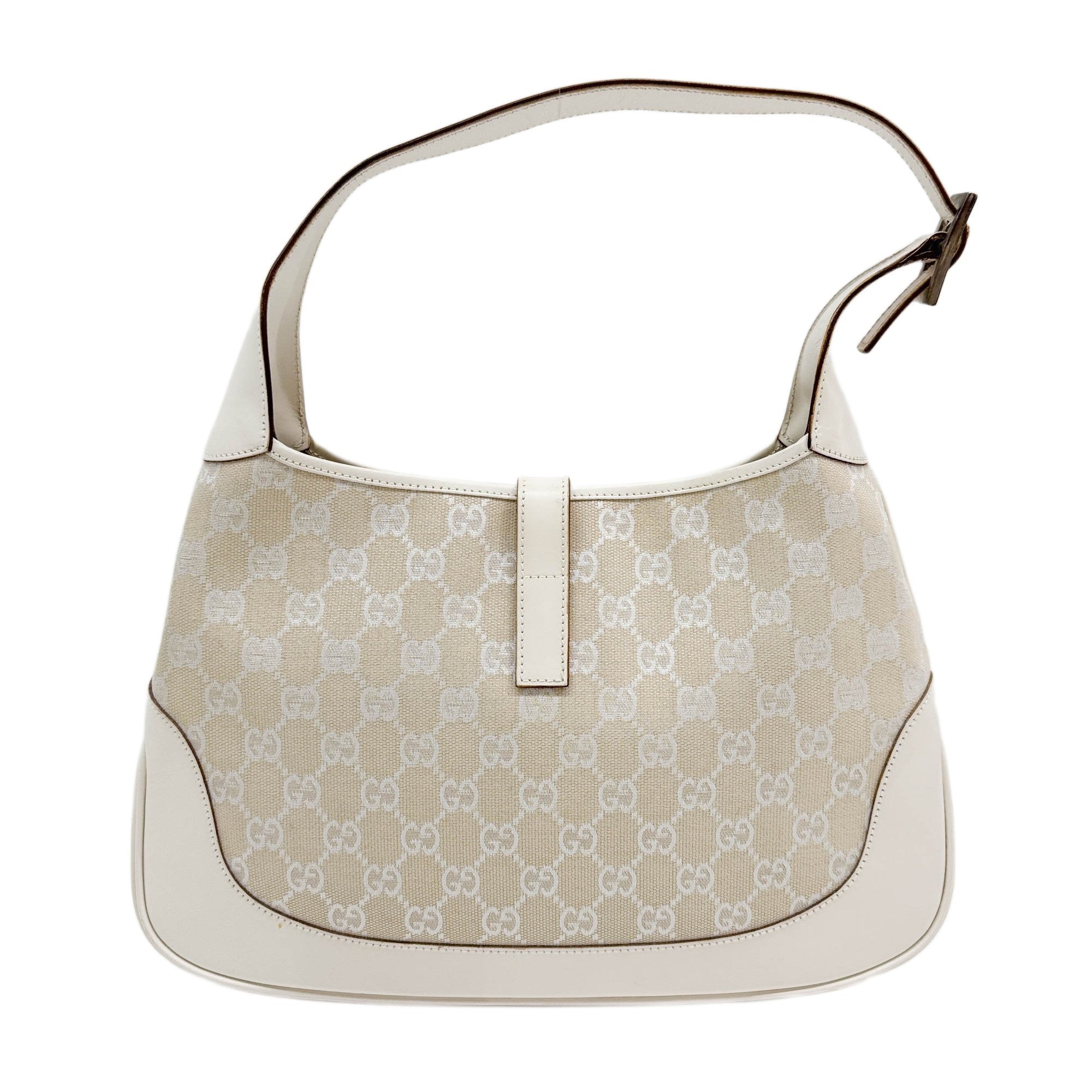 Jackie Beige GG Canvas Shoulder Bag