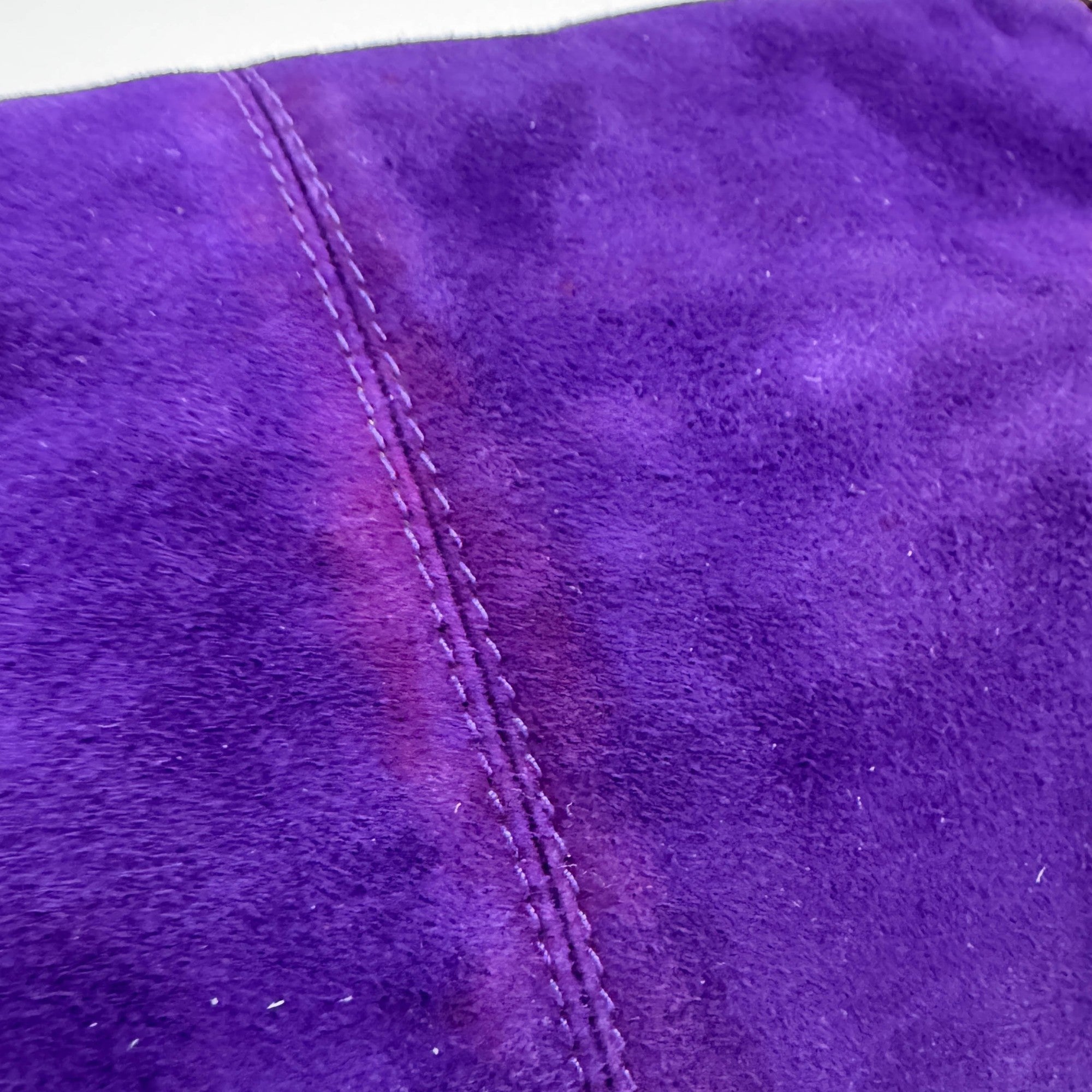 Baguette Purple Suede Shoulder Bag