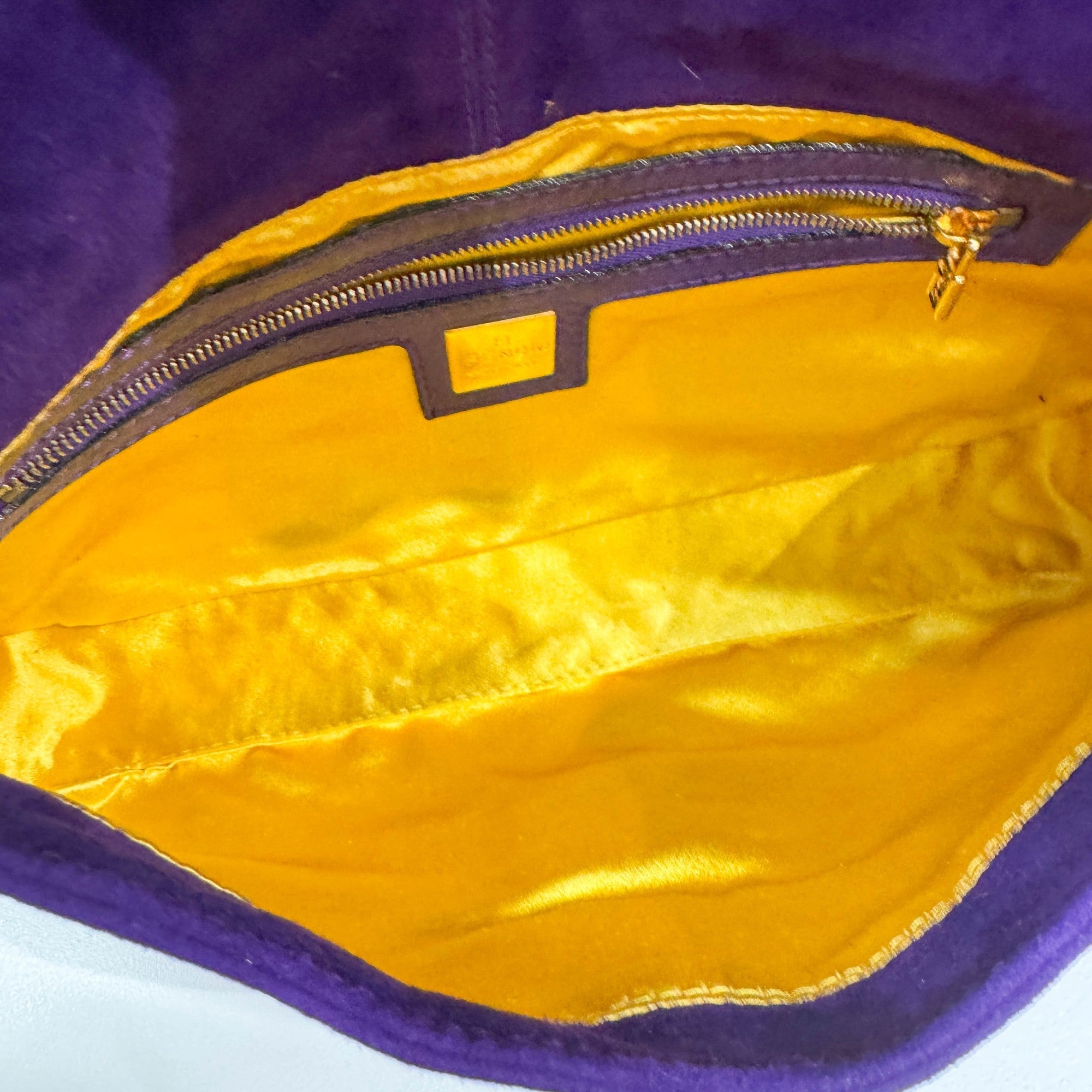 Baguette Purple Suede Shoulder Bag