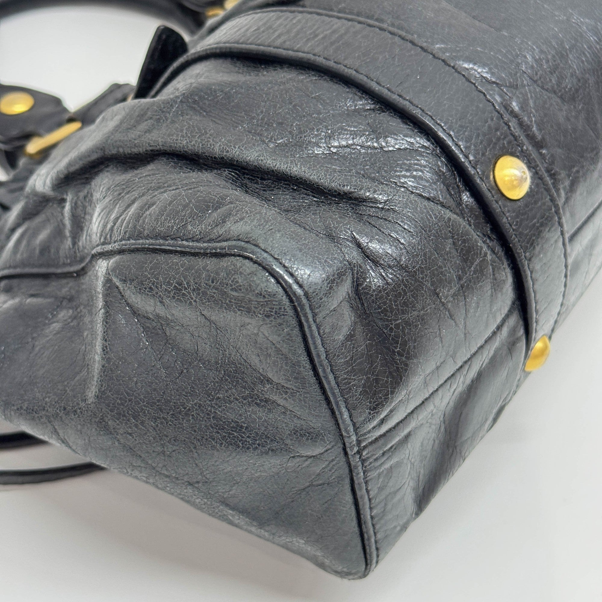 Vitello Black Leather Two Way Bag