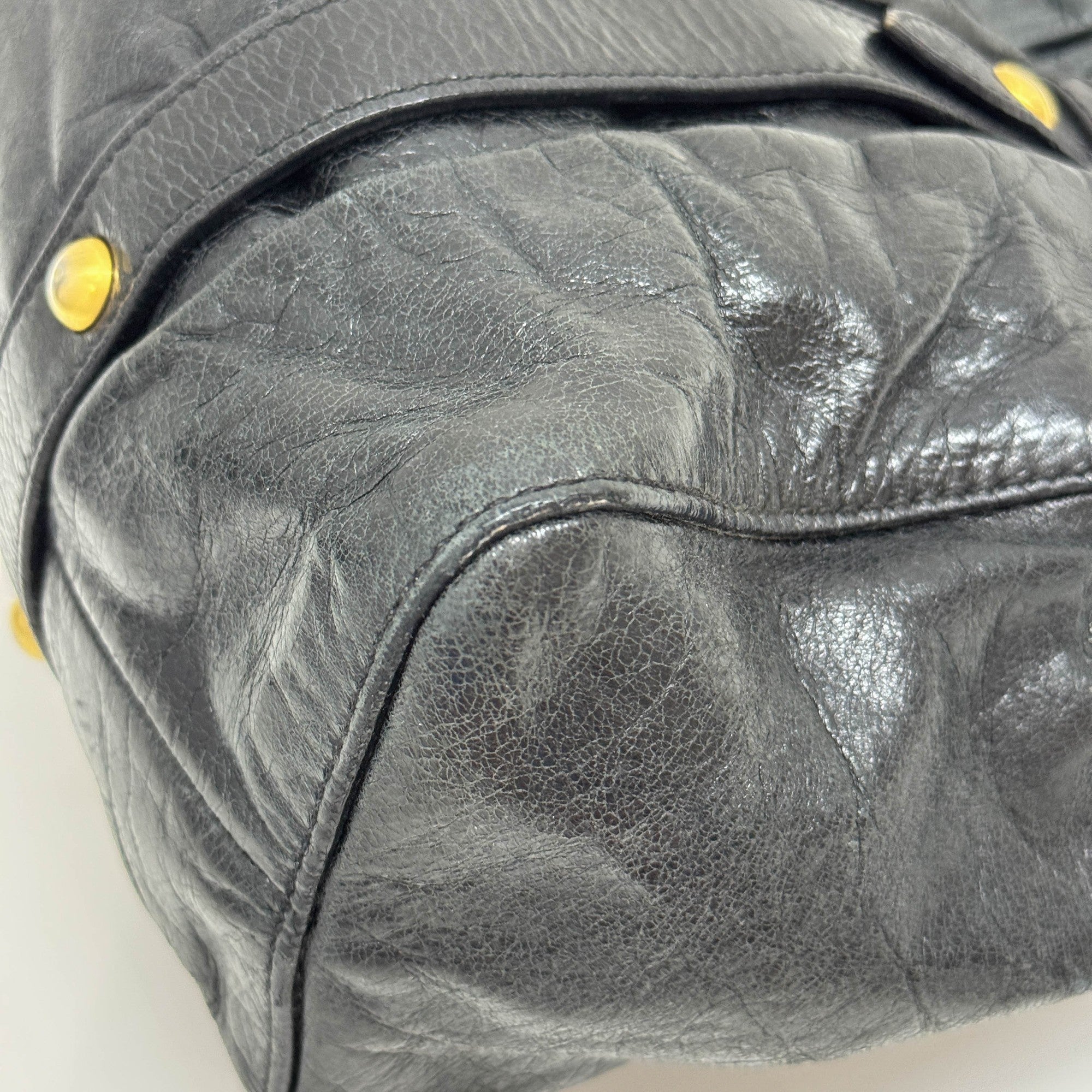 Vitello Black Leather Two Way Bag