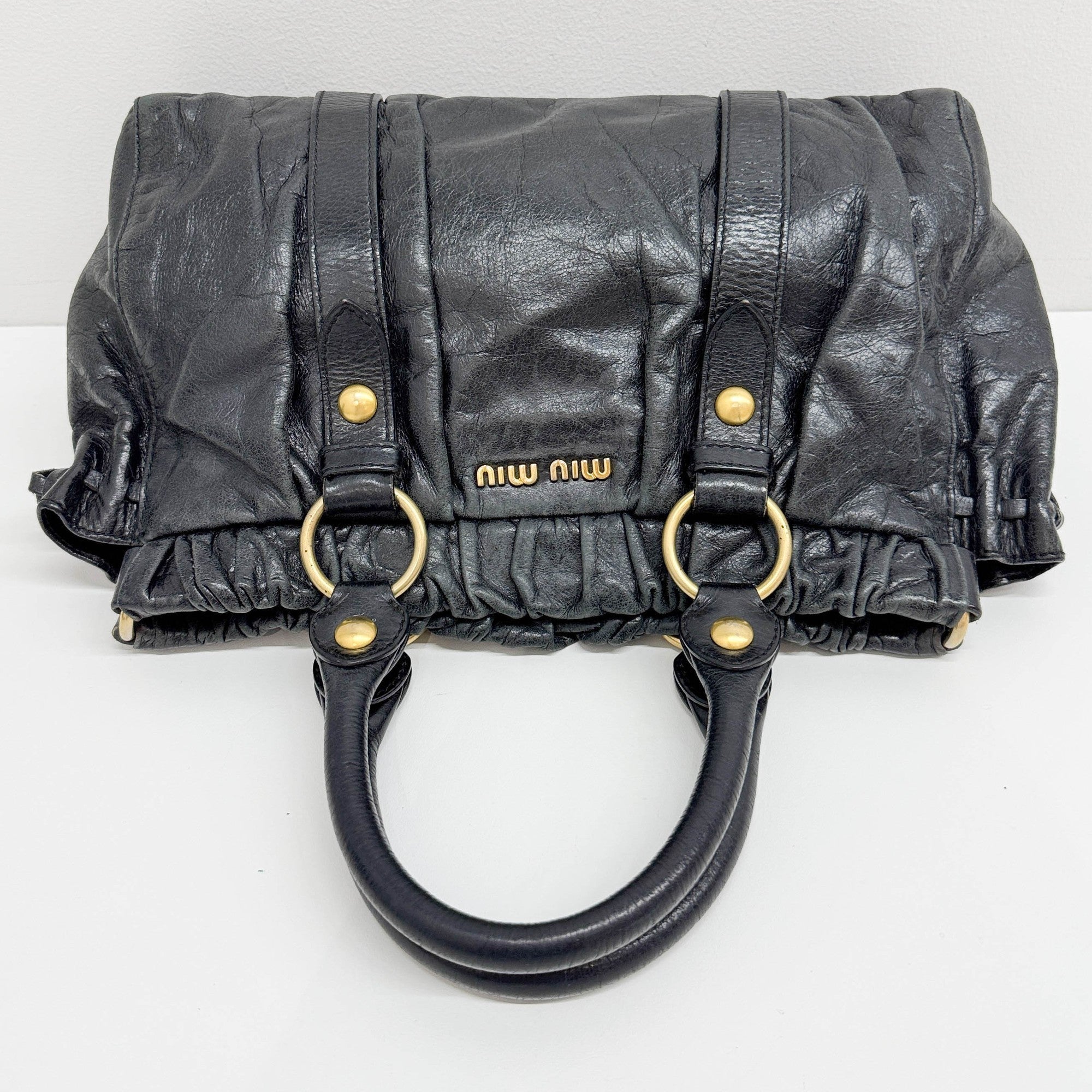 Vitello Black Leather Two Way Bag