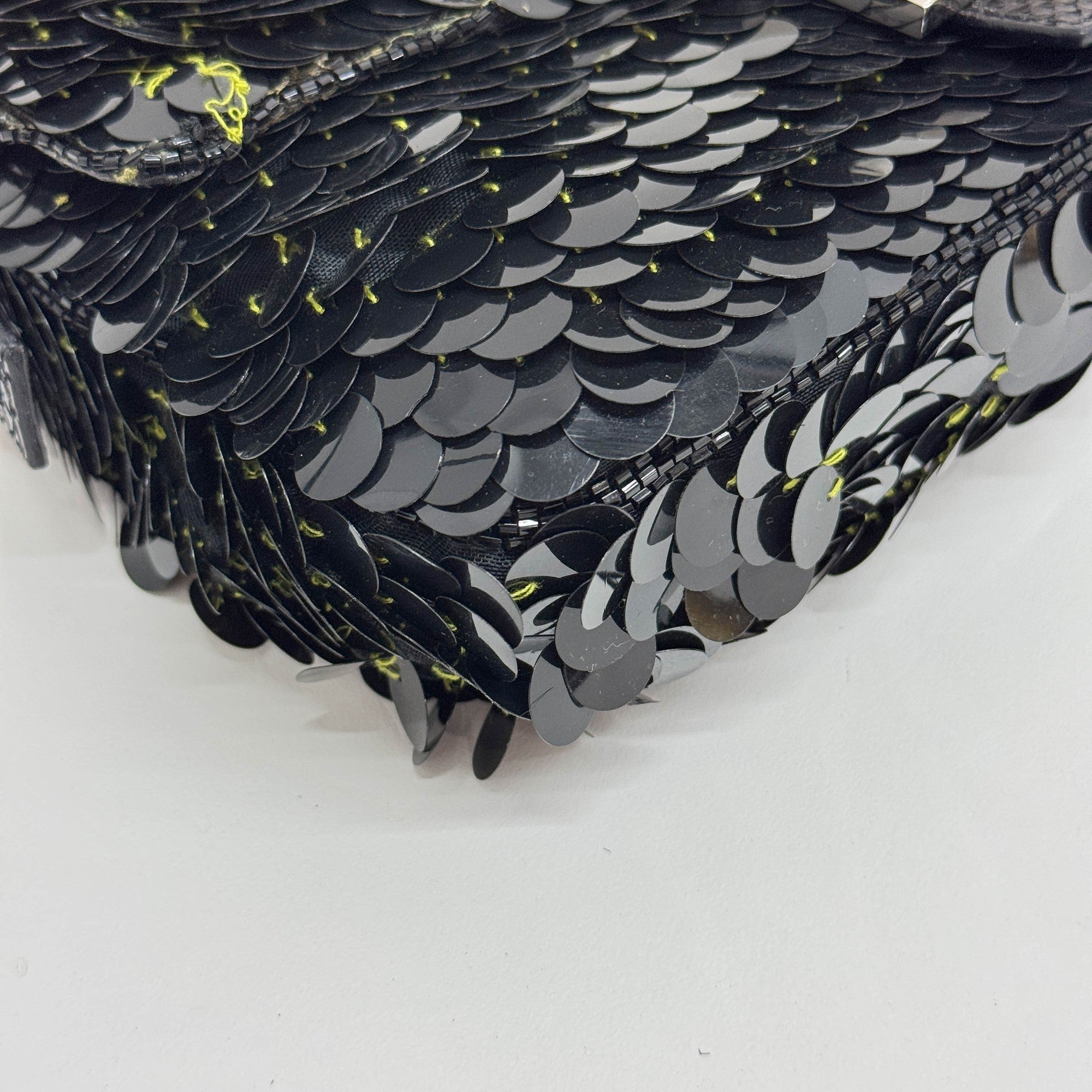 Baguette Black Sequin Shoulder Bag