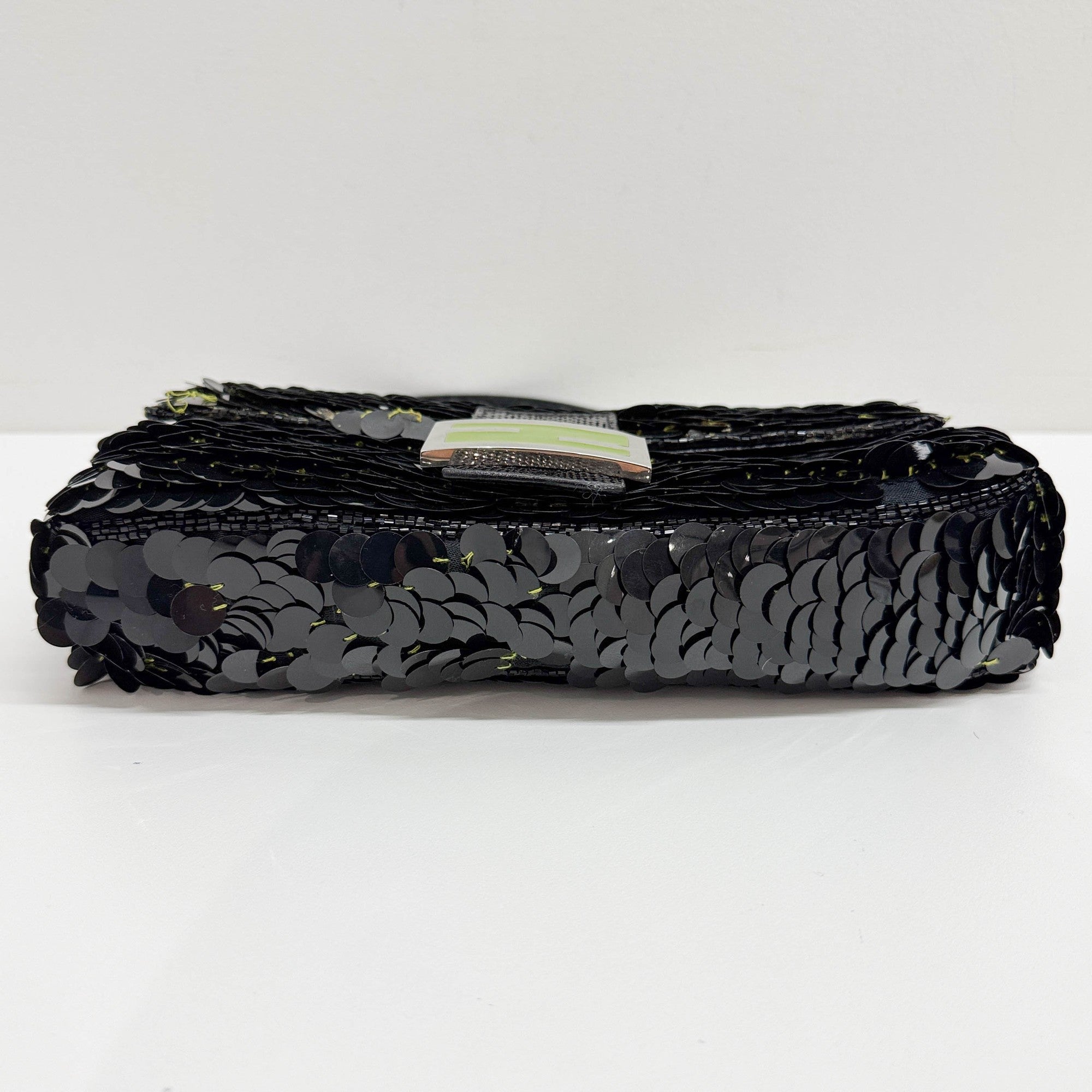Baguette Black Sequin Shoulder Bag
