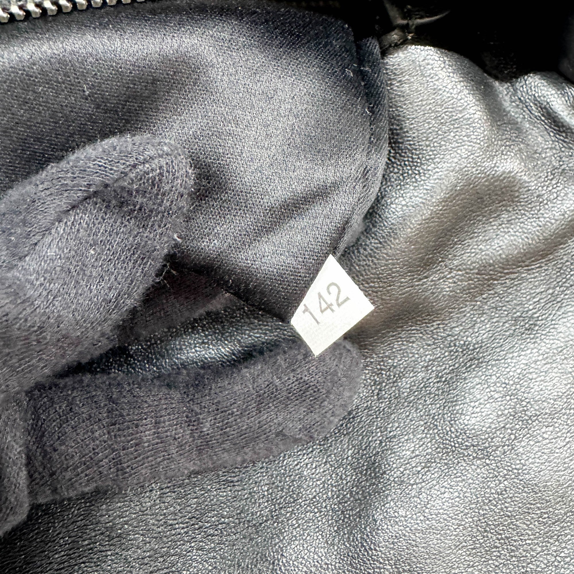 Matelasse Black Velour Crystal Clasp Shoulder Bag