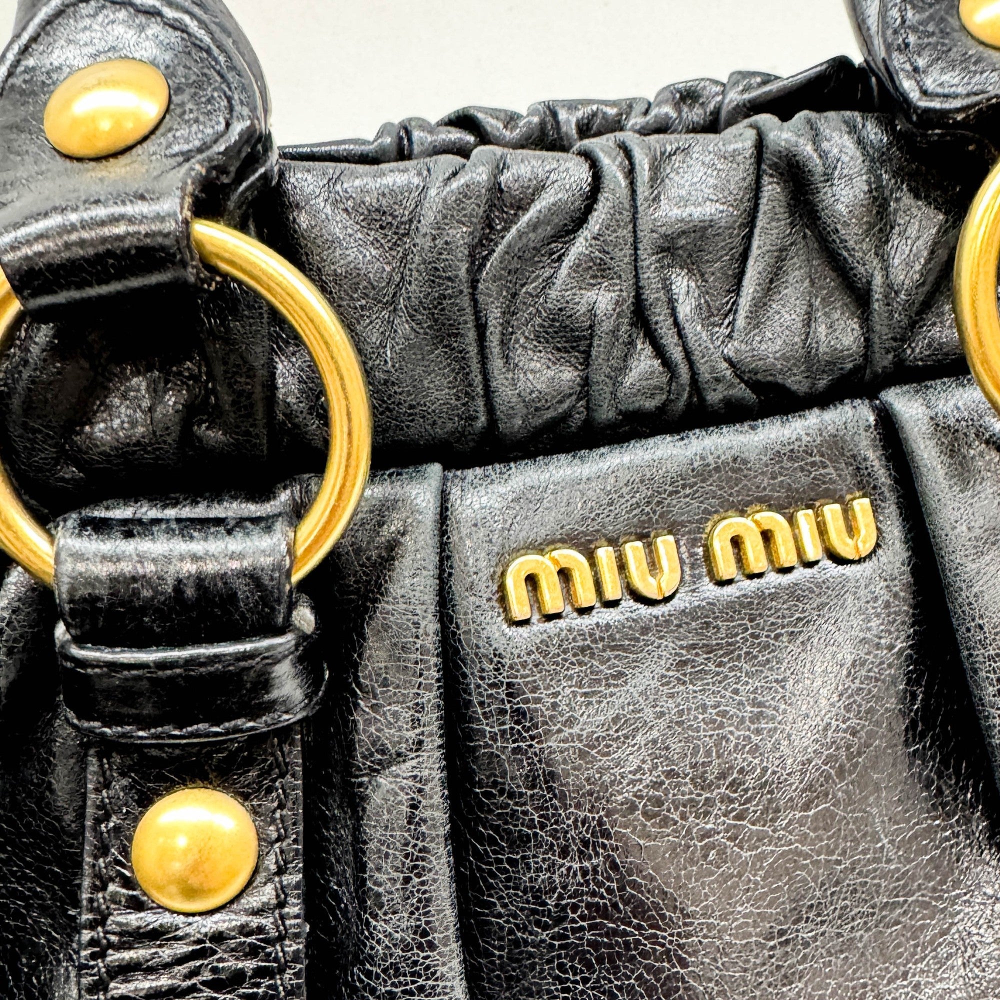 Vitello Black Leather Two Way Bag