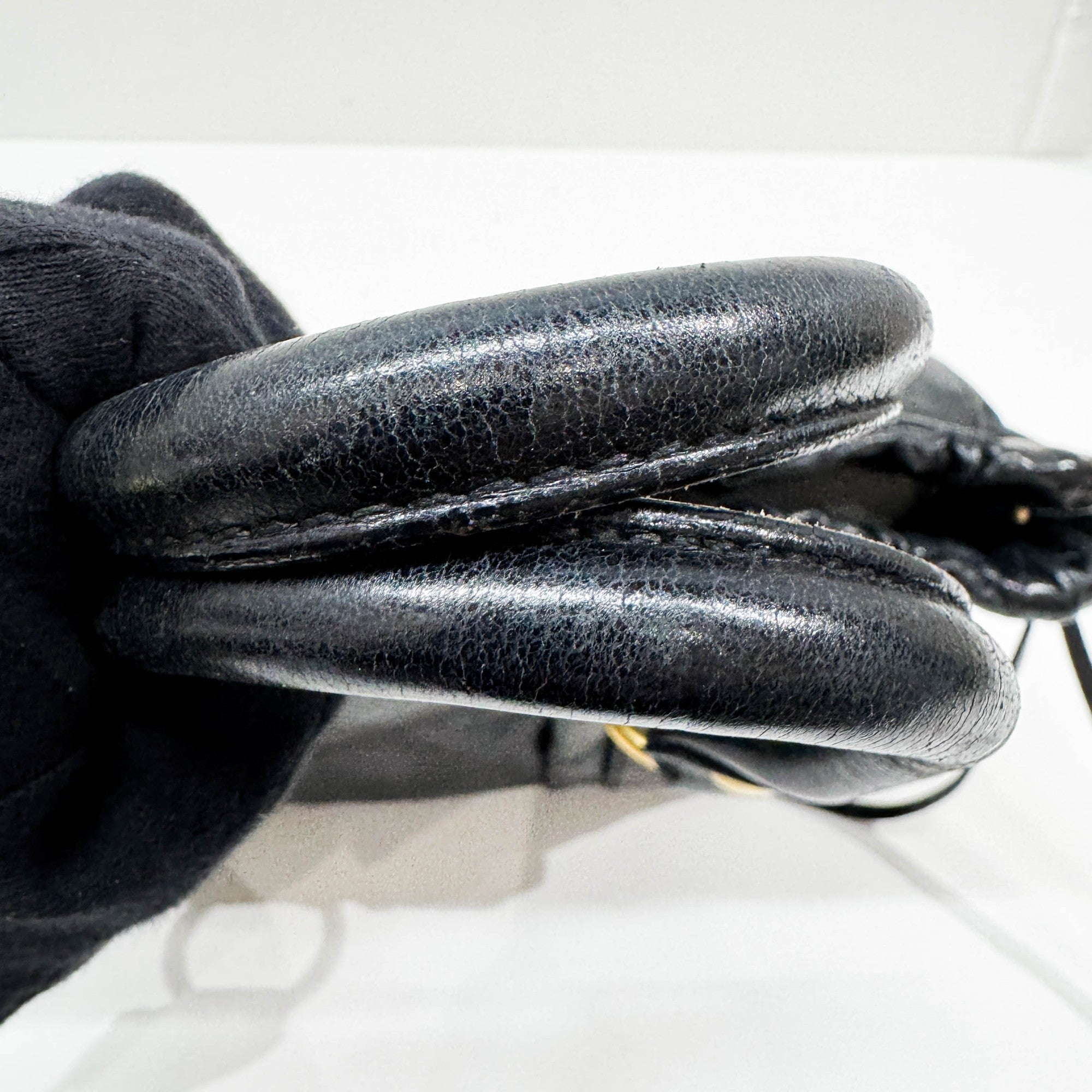 Vitello Black Leather Two Way Bag