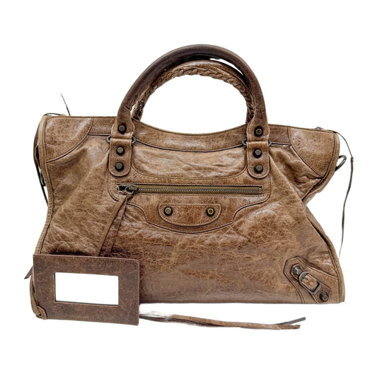 The City Brown Leather Two Way Bag
