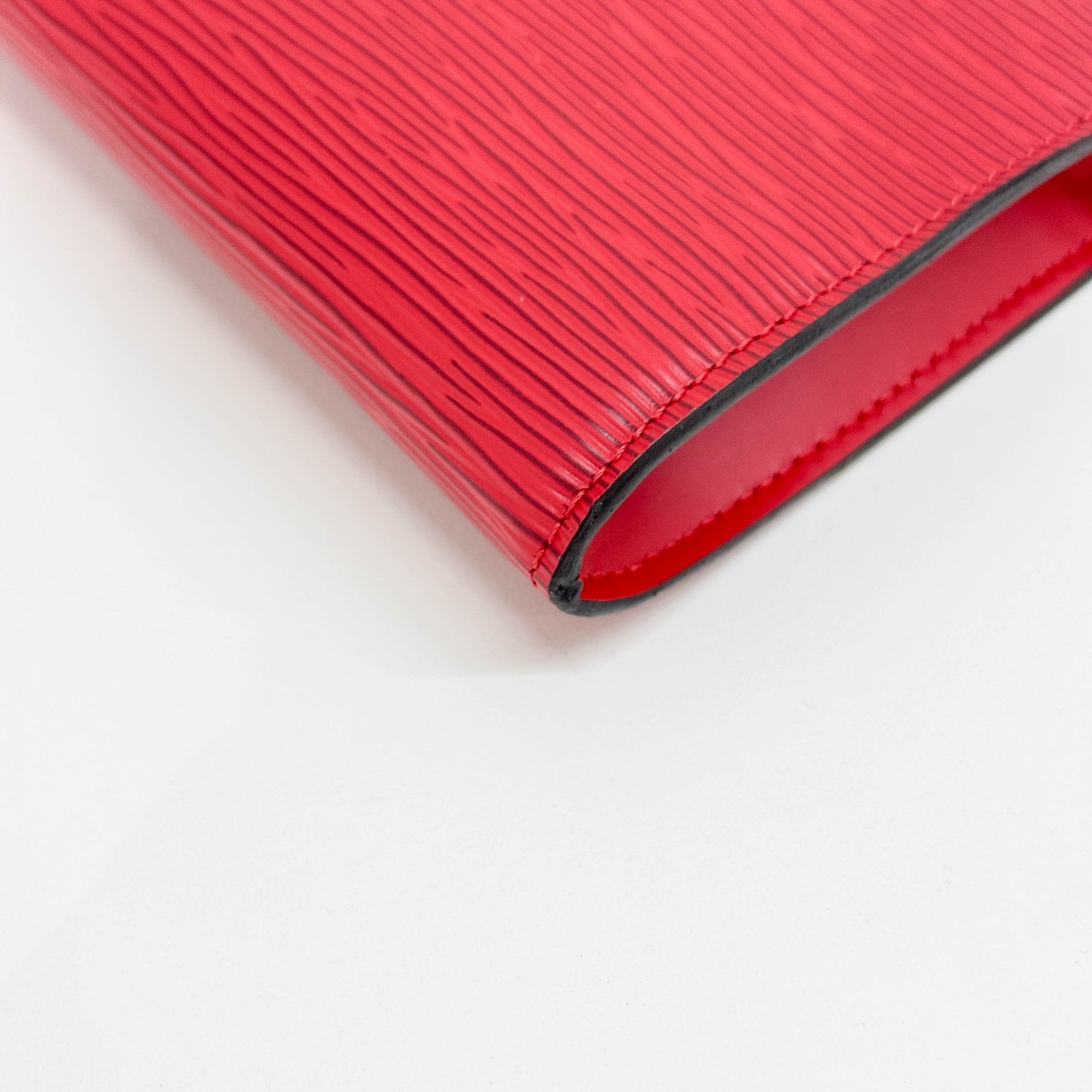 Pochette Accessoire Epi Red Leather Hand Bag