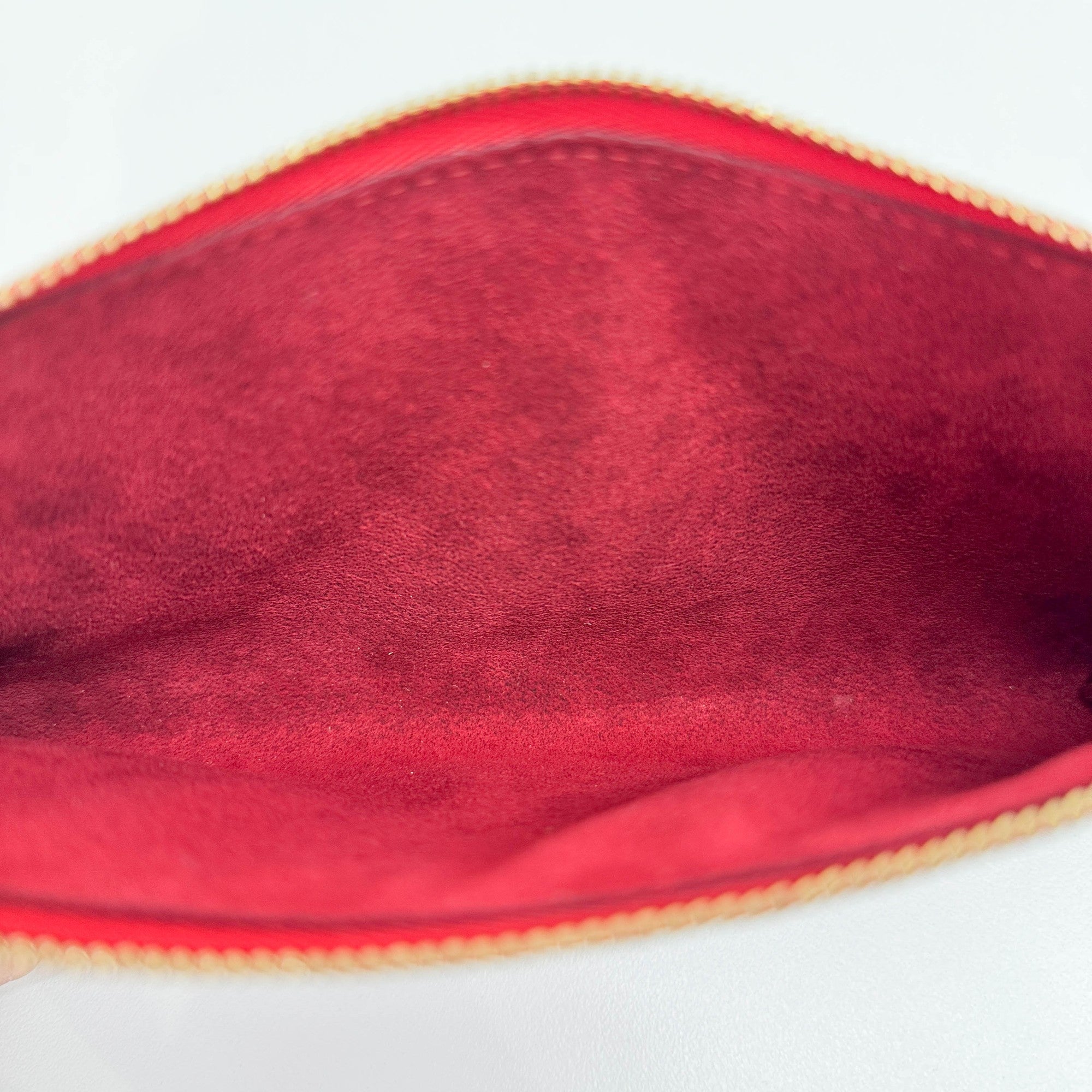 Pochette Accessoire Epi Red Leather Hand Bag