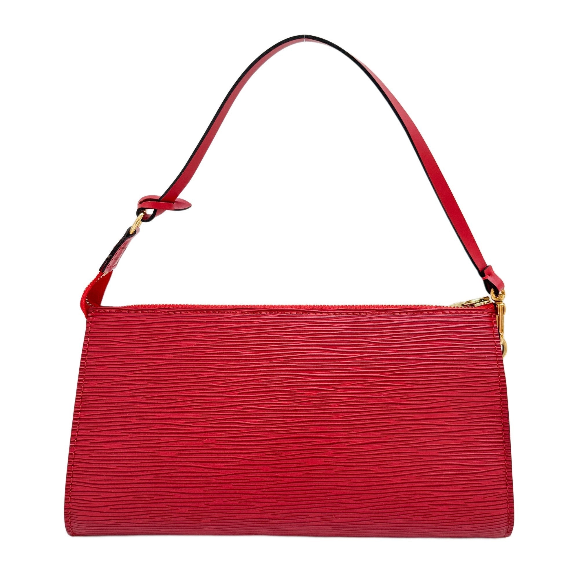 Pochette Accessoire Epi Red Leather Hand Bag