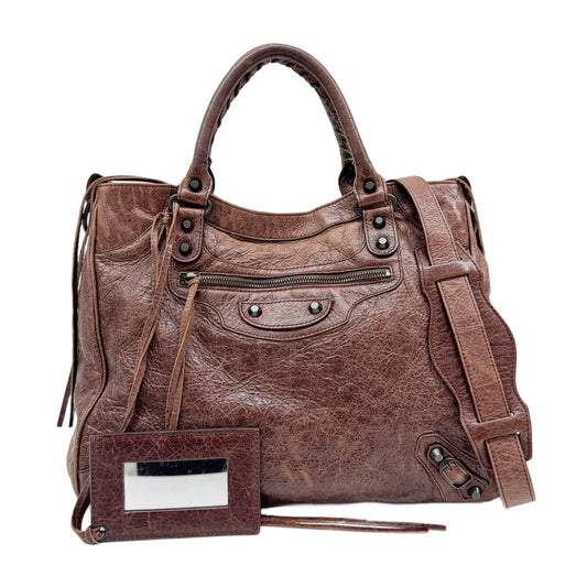 Velo Brown Leather Two Way Bag