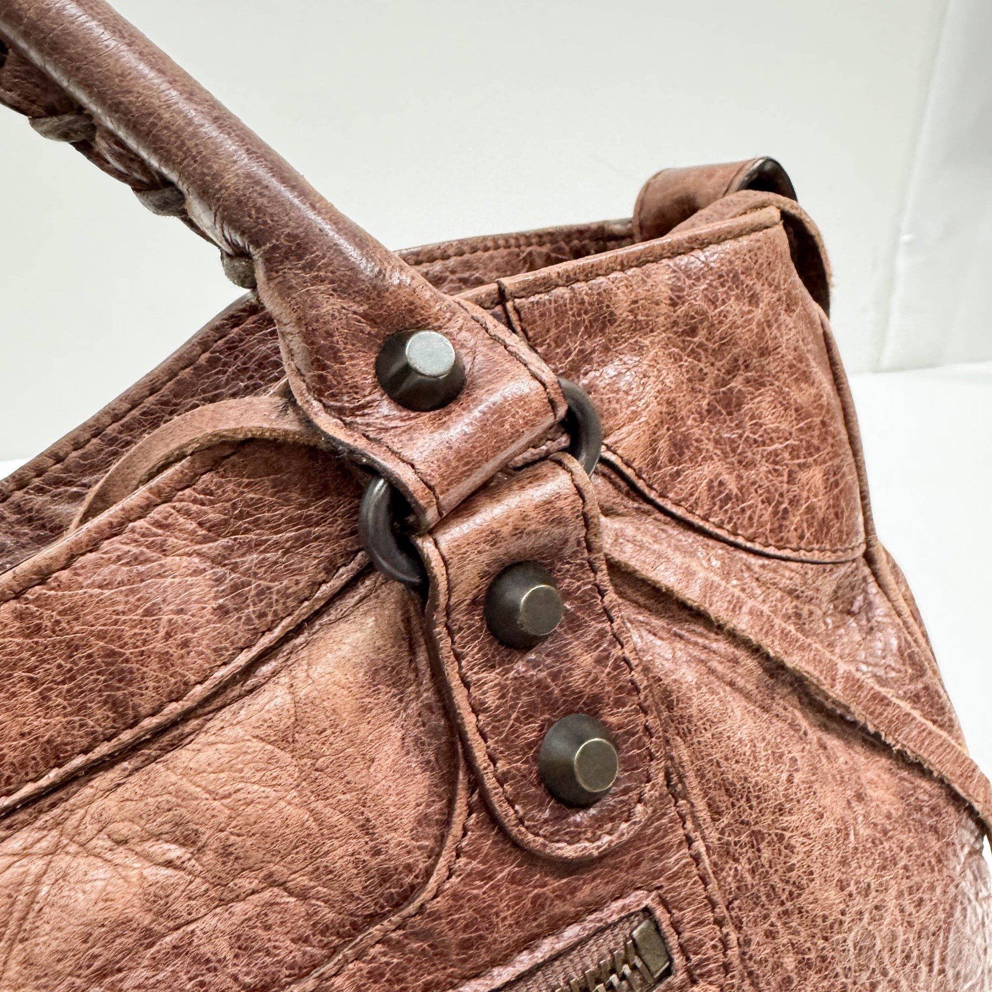 Velo Brown Leather Two Way Bag