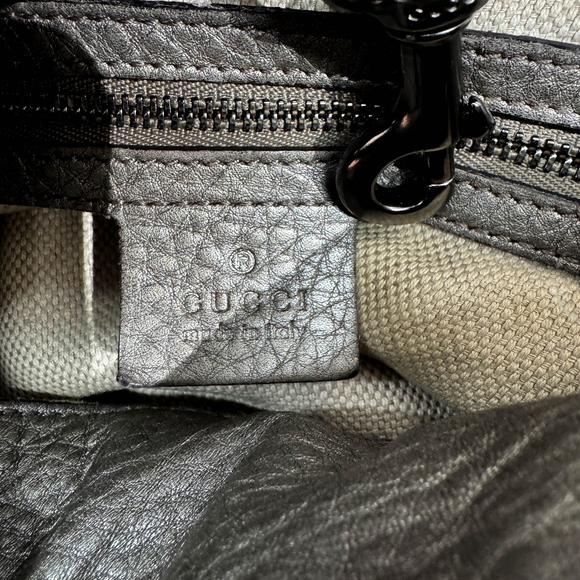 Soho Silver Leather Chain Tote Shoulder Bag