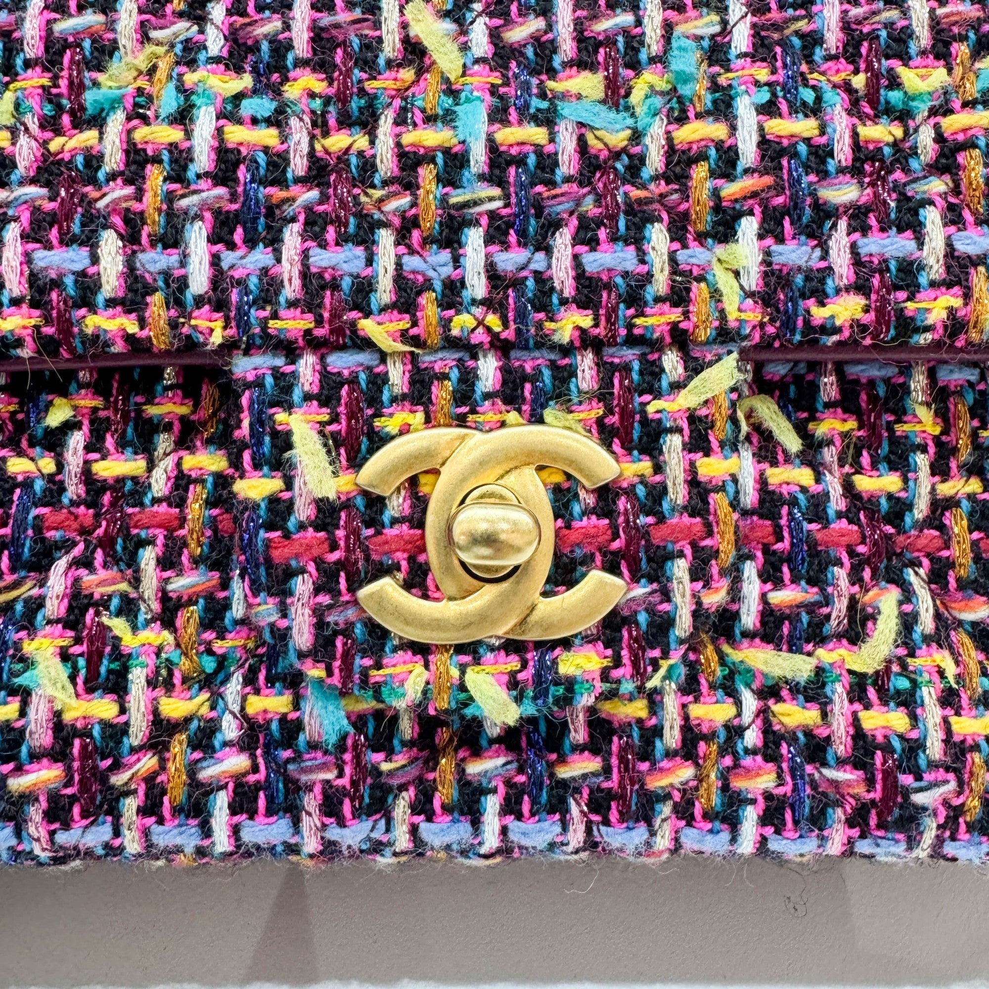 Mini Classic Flap Multicolor Tweed Shoulder Bag