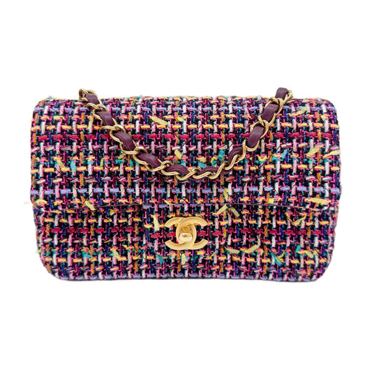 Mini Classic Flap Multicolor Tweed Shoulder Bag