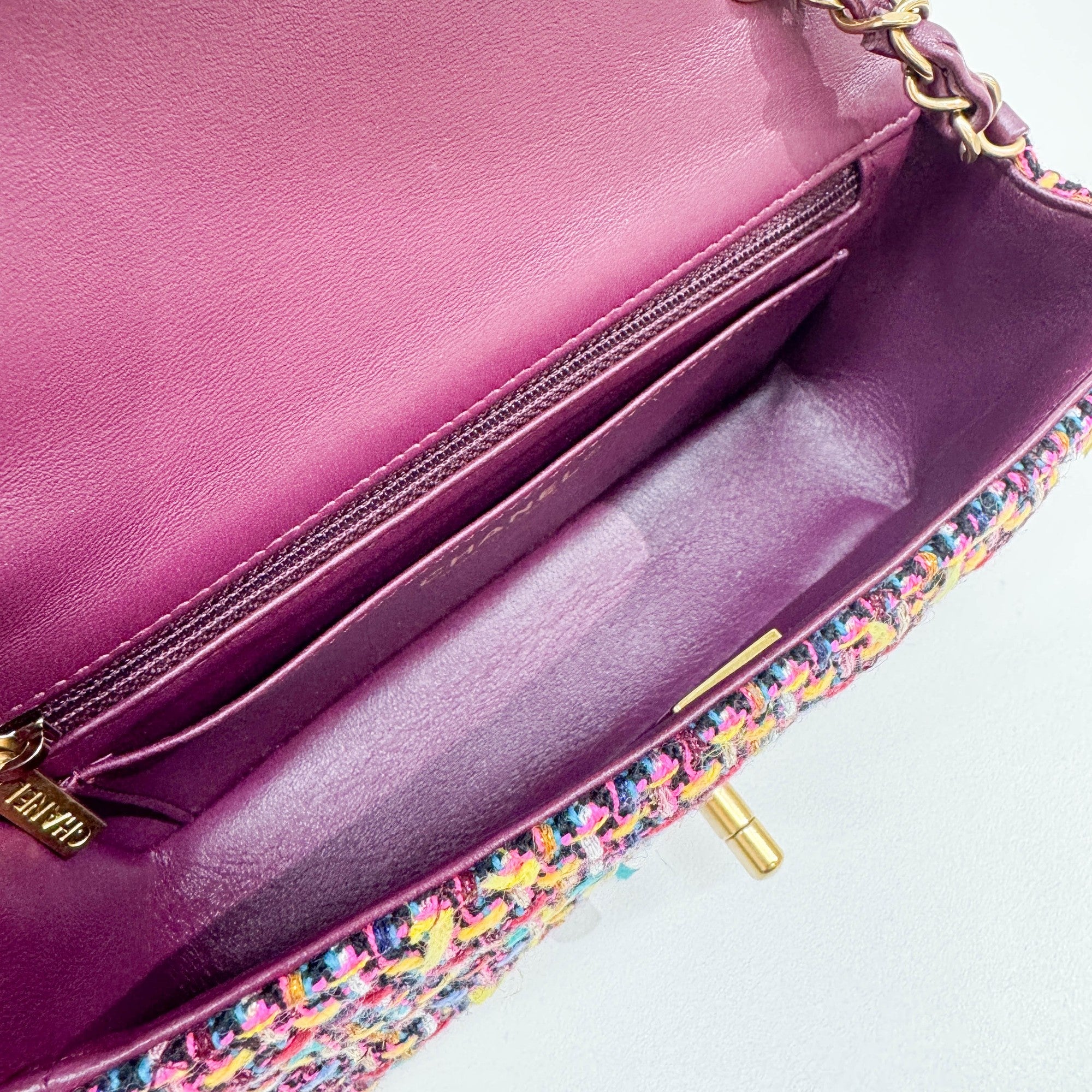 Mini Classic Flap Multicolor Tweed Shoulder Bag