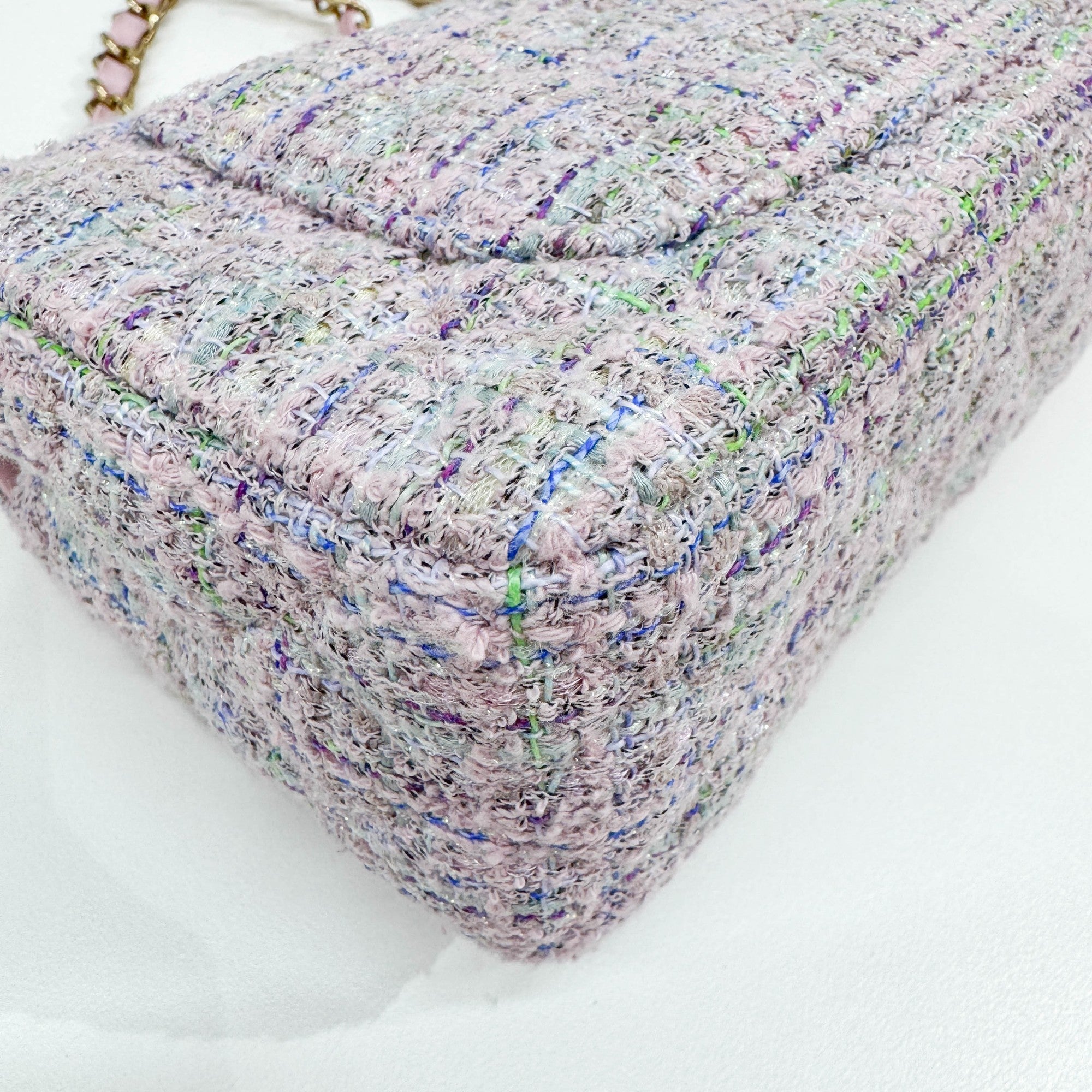 Mini Classic Flap Lavender Multicolor Tweed Shoulder Bag