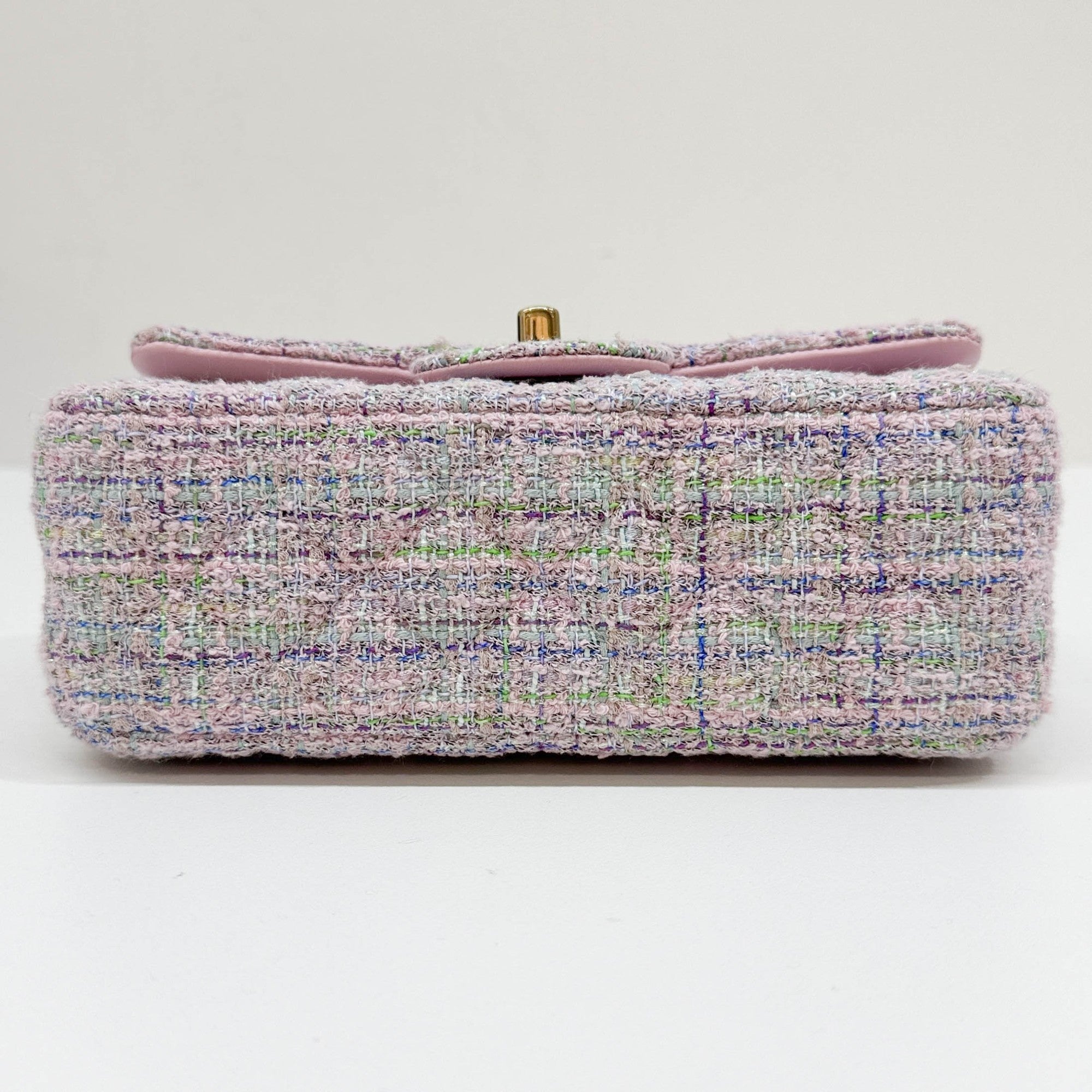Mini Classic Flap Lavender Multicolor Tweed Shoulder Bag