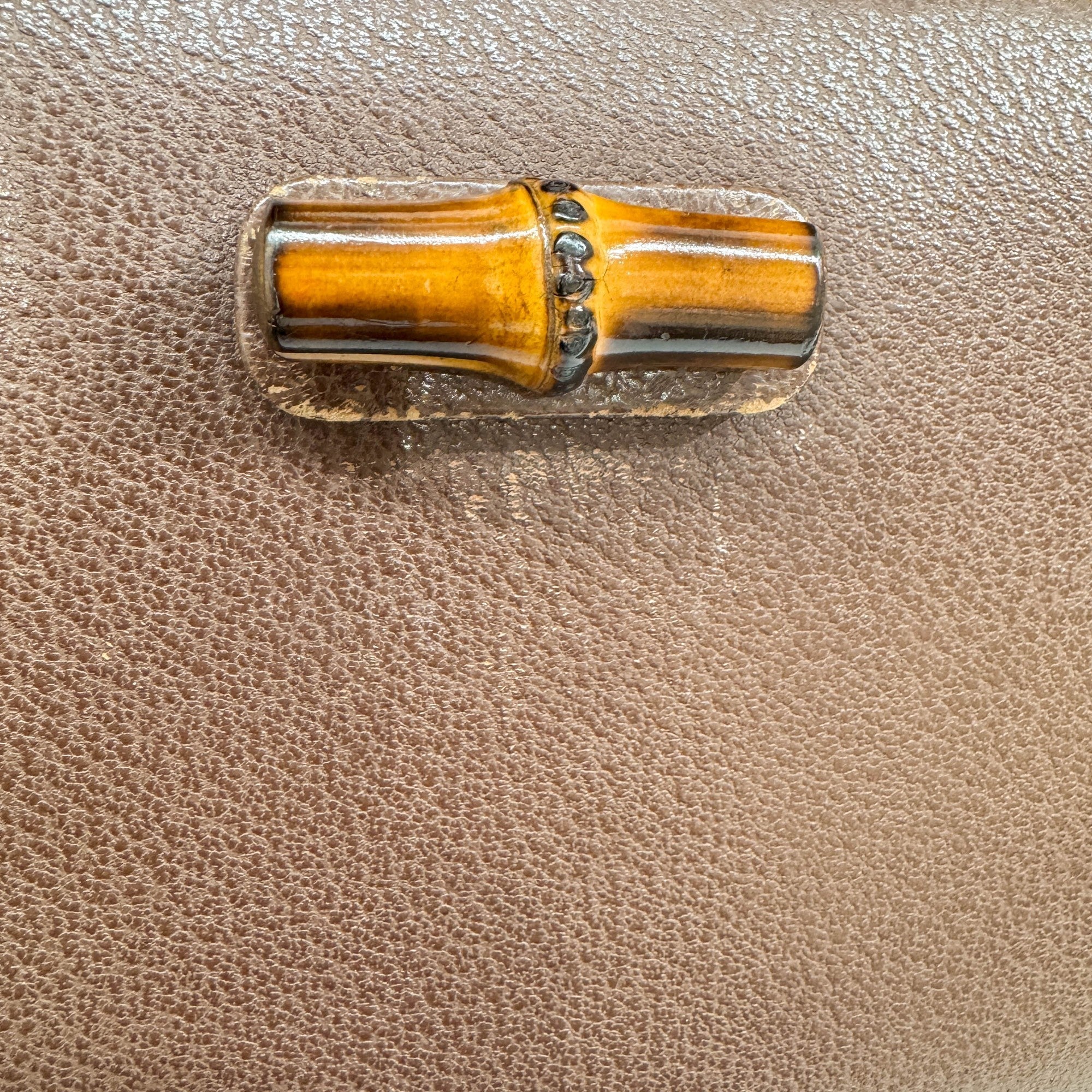 Bamboo Brown Leather Hand Bag