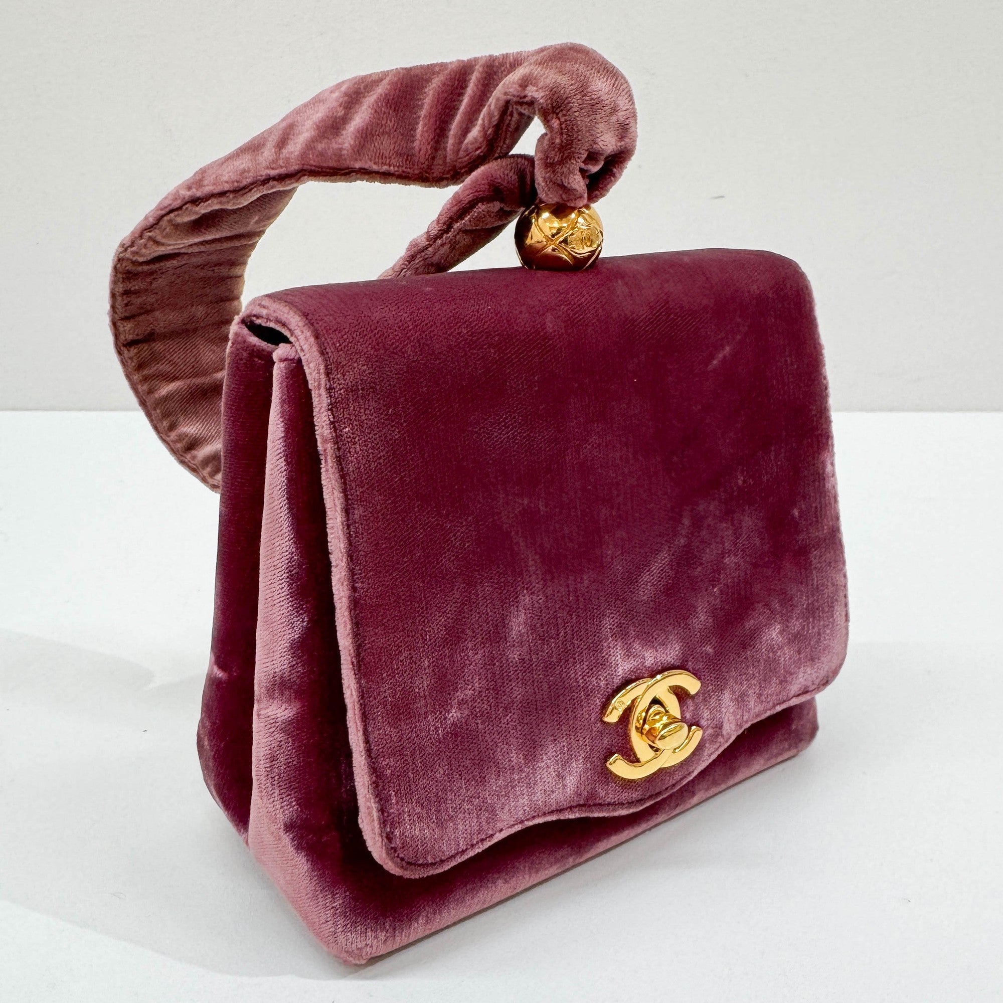 Mini Dusty Rose Velvet Hand Bag