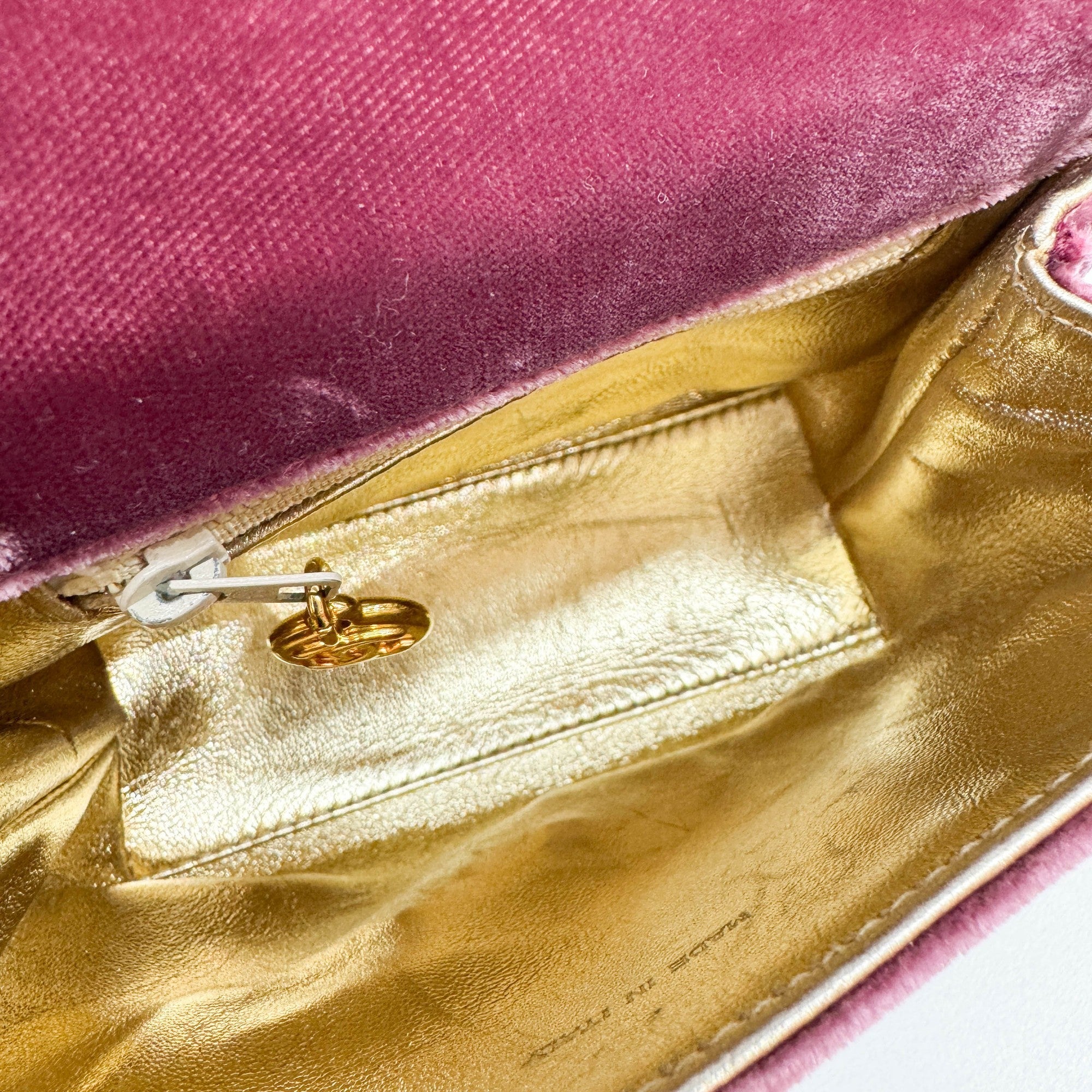 Mini Dusty Rose Velvet Hand Bag