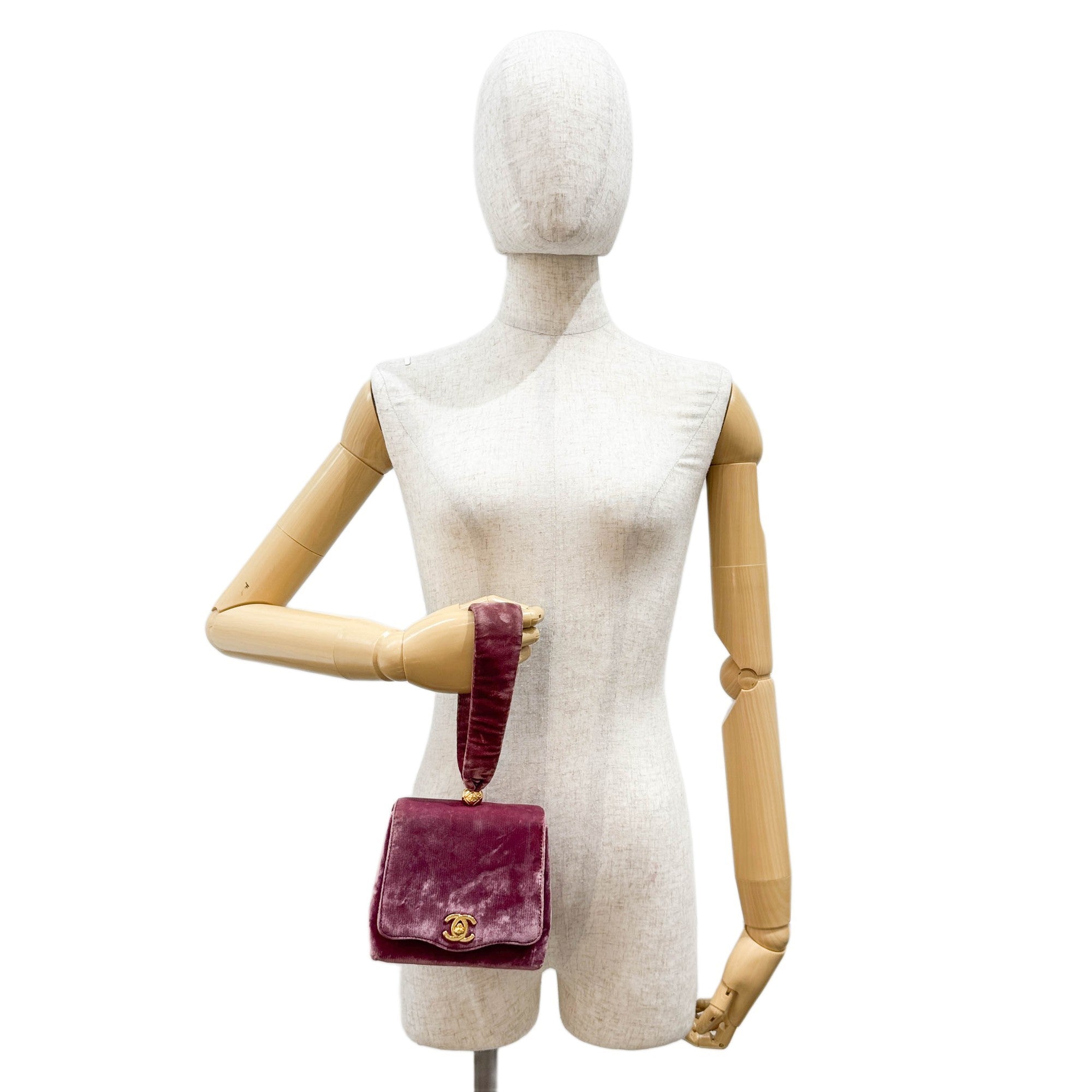 Mini Dusty Rose Velvet Hand Bag