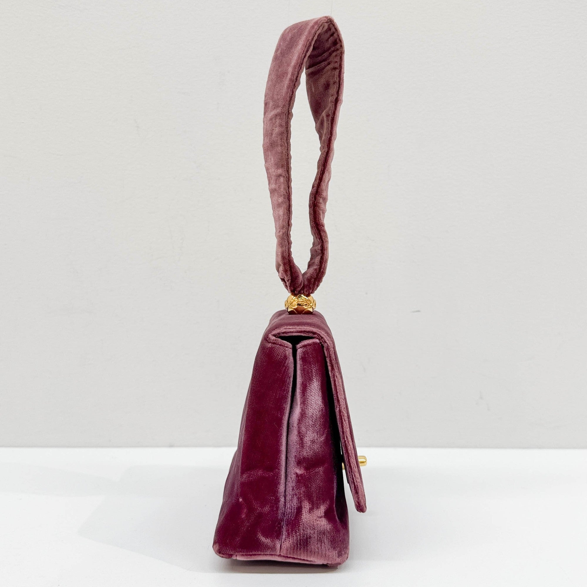 Mini Dusty Rose Velvet Hand Bag