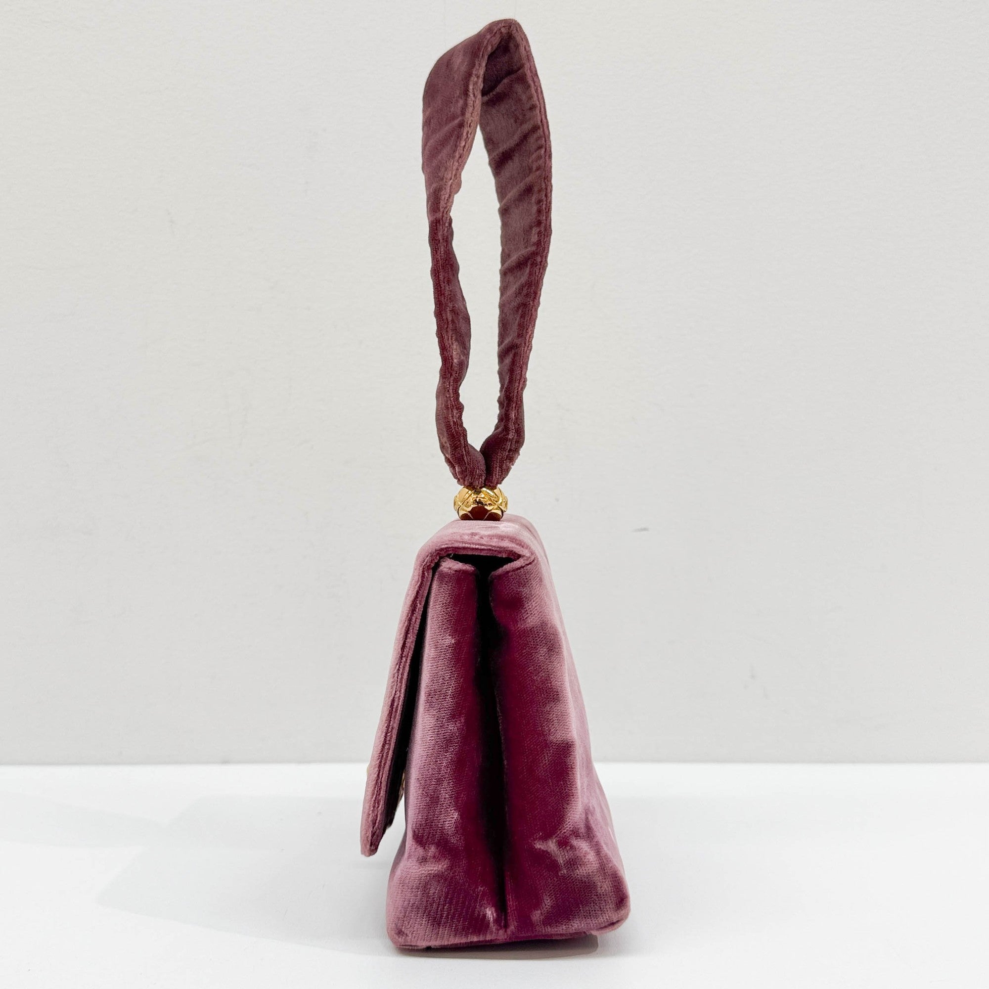 Mini Dusty Rose Velvet Hand Bag