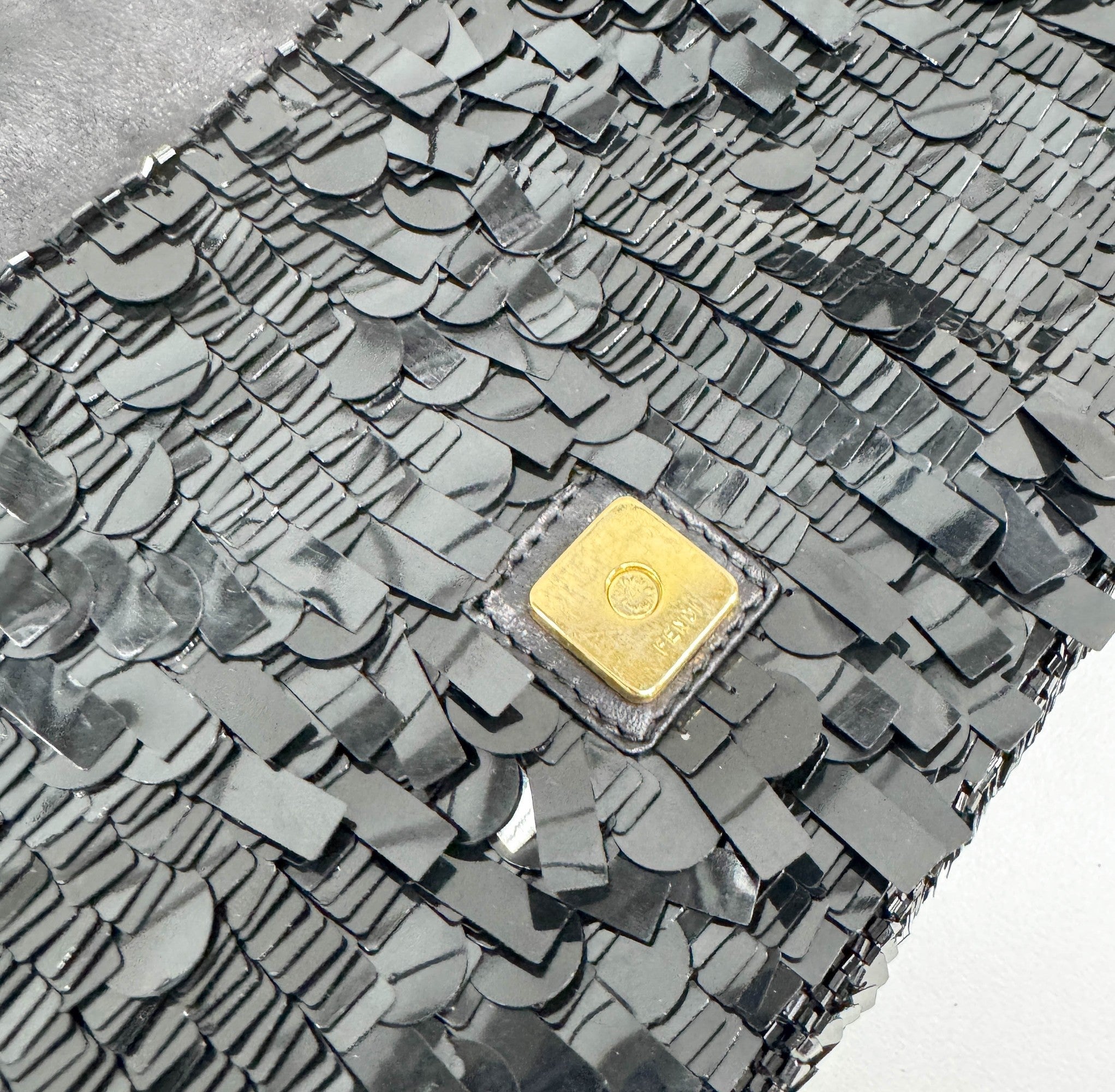 Baguette Black Sequin Shoulder Bag