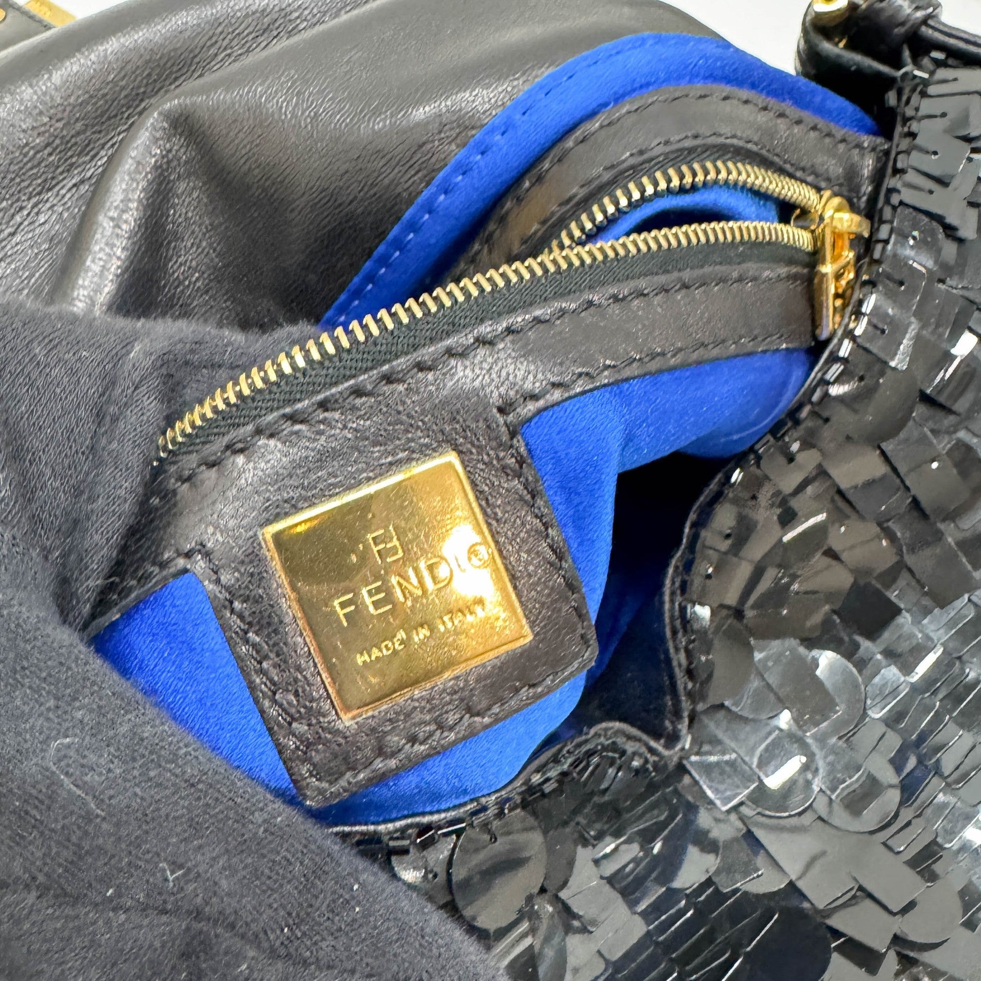 Baguette Black Sequin Shoulder Bag