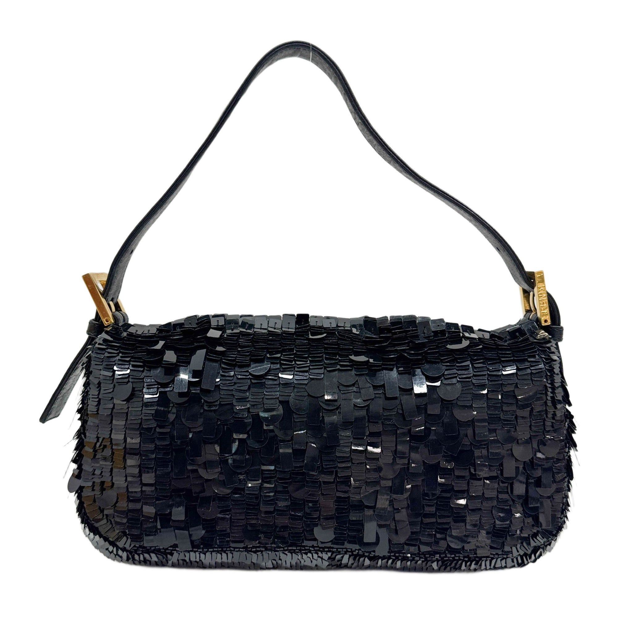Baguette Black Sequin Shoulder Bag