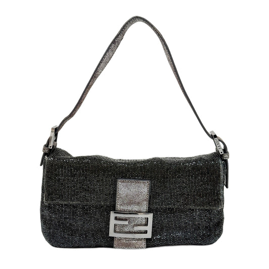 Baguette Gray Beads Shoulder Bag