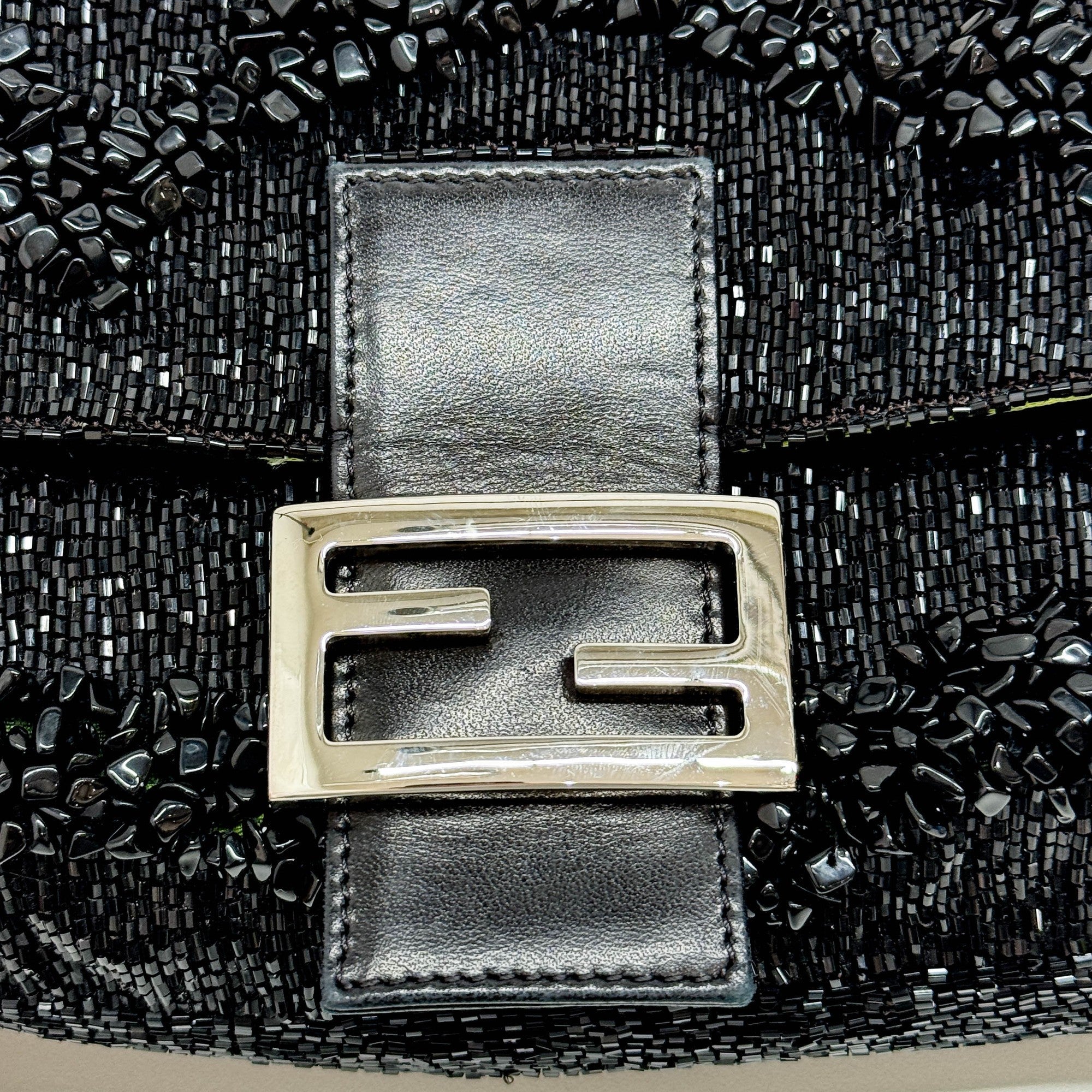 Baguette Black Beads Shoulder Bag