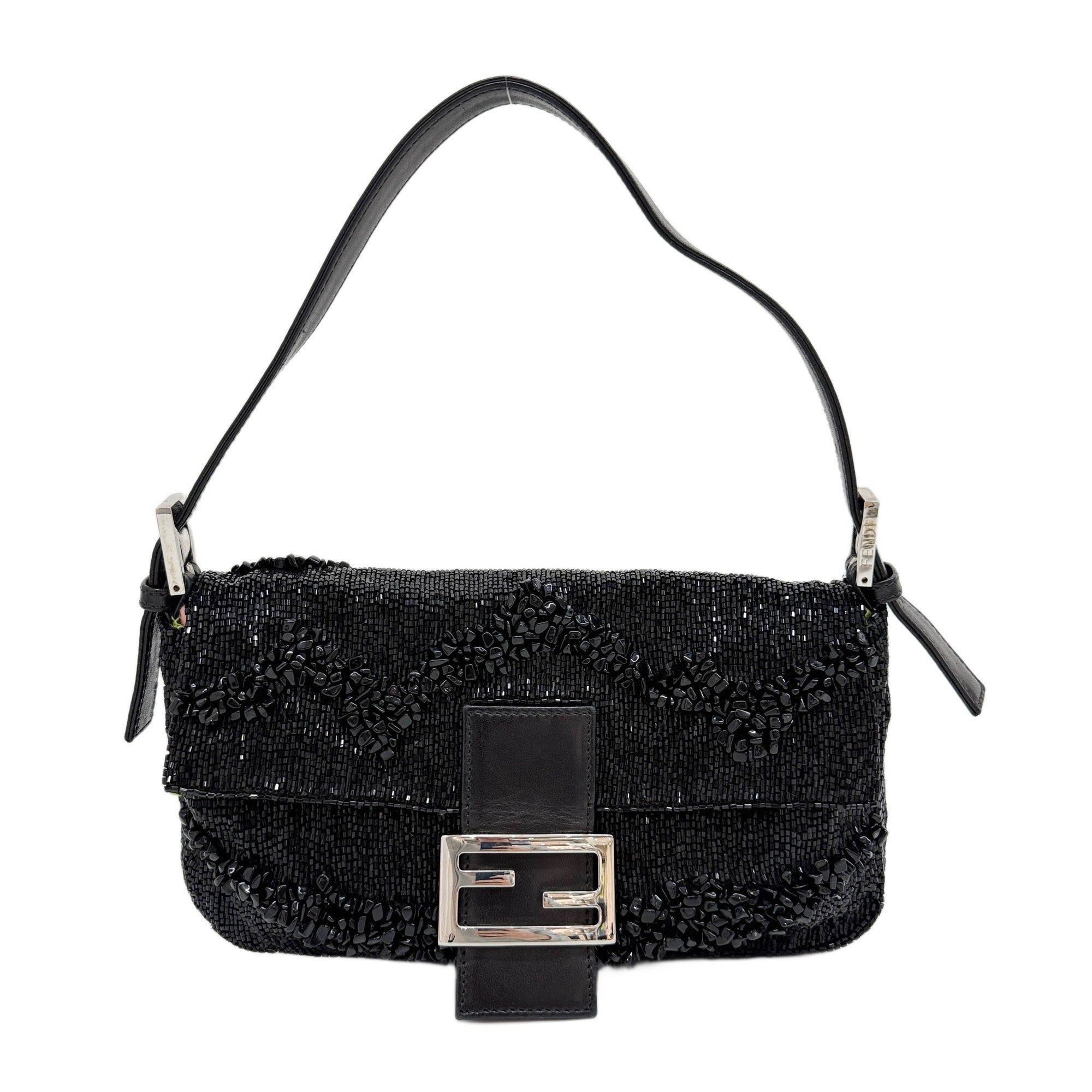 Baguette Black Beads Shoulder Bag
