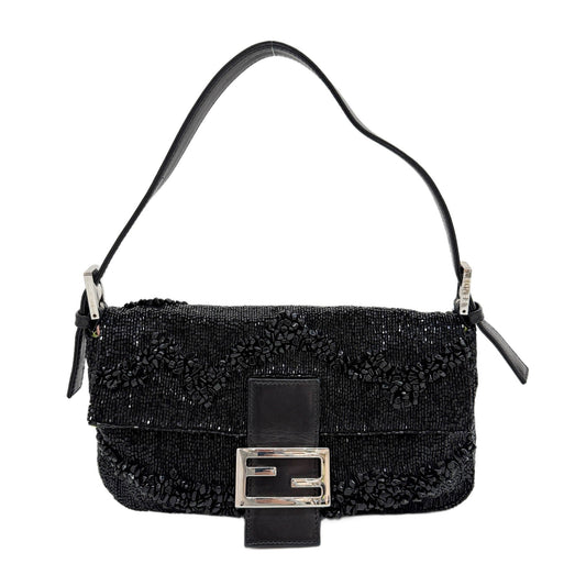 Baguette Black Beads Shoulder Bag