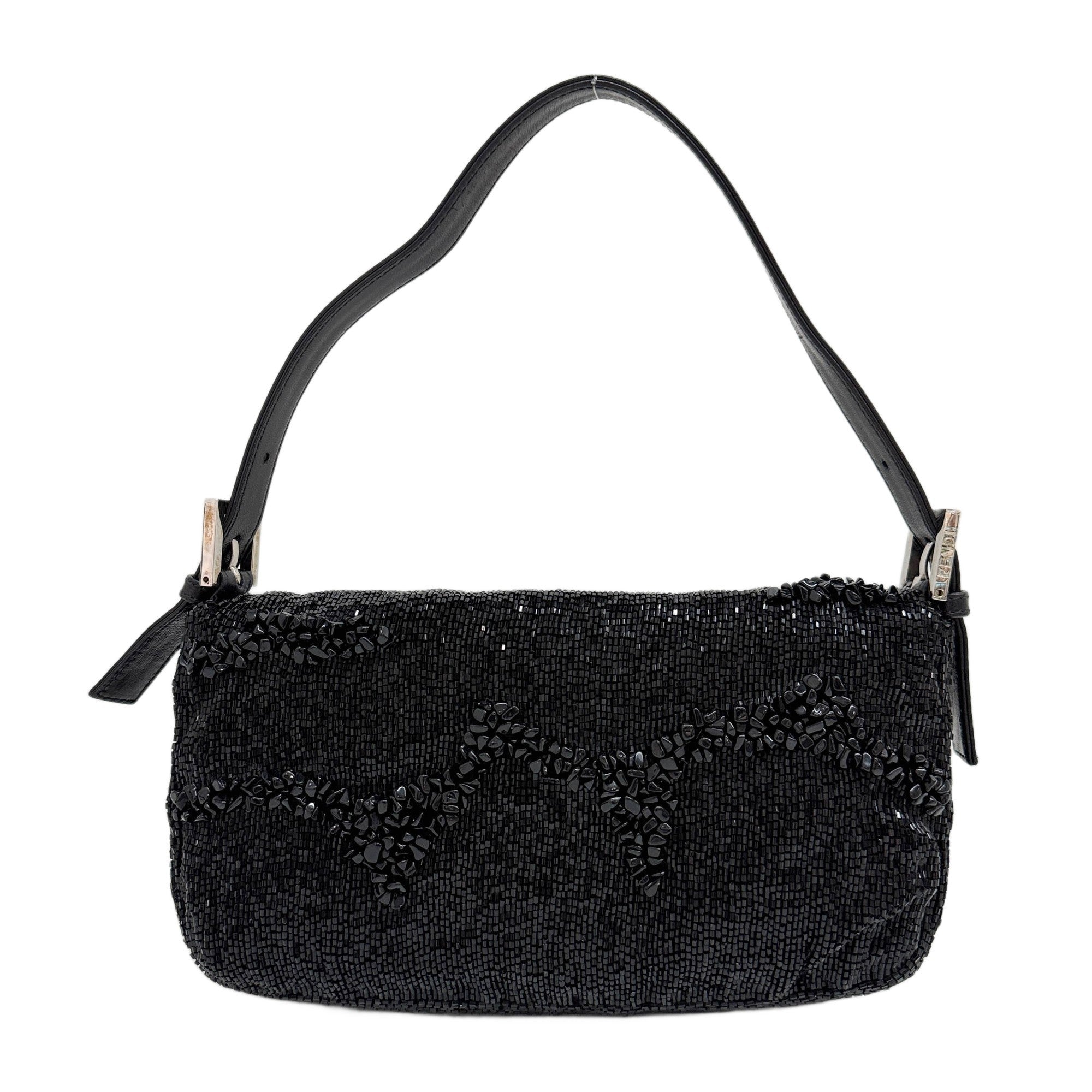 Baguette Black Beads Shoulder Bag