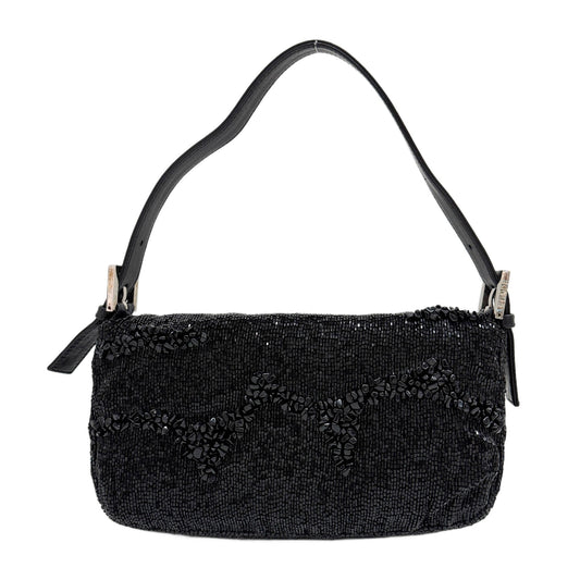 Baguette Black Beads Shoulder Bag