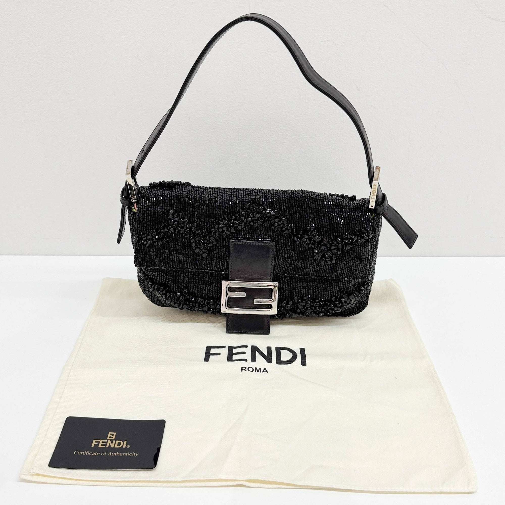 Baguette Black Beads Shoulder Bag