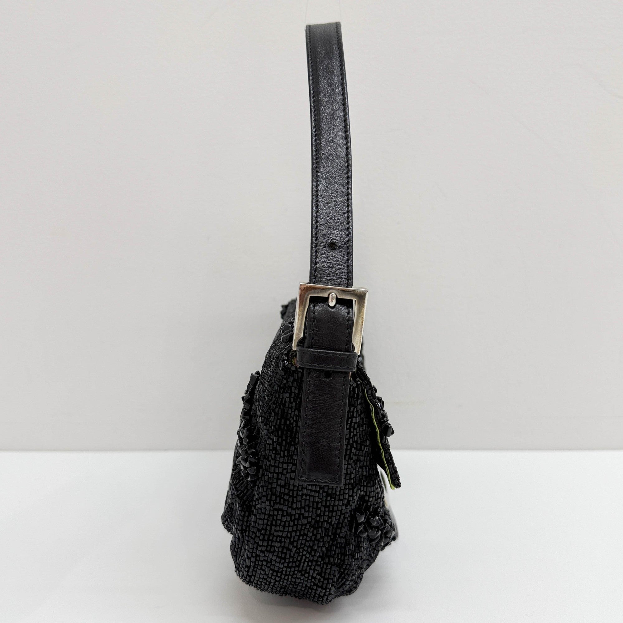Baguette Black Beads Shoulder Bag