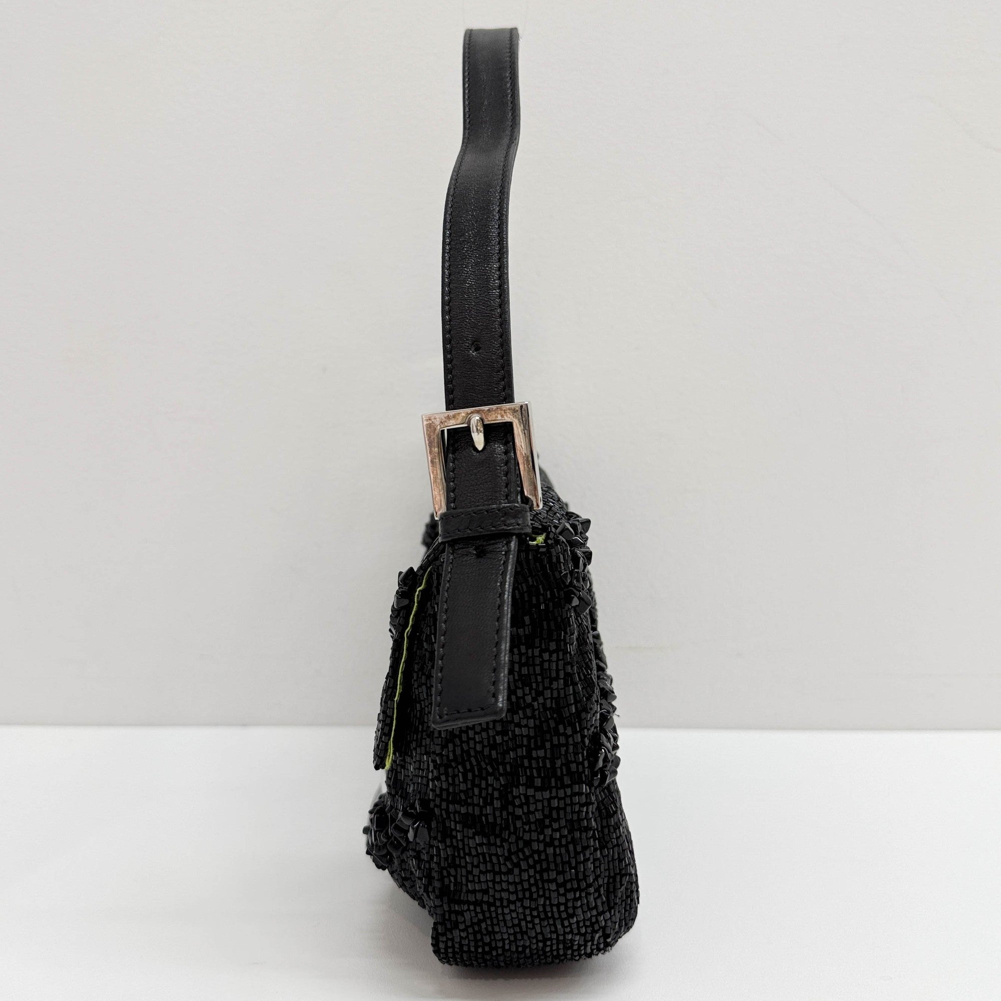 Baguette Black Beads Shoulder Bag